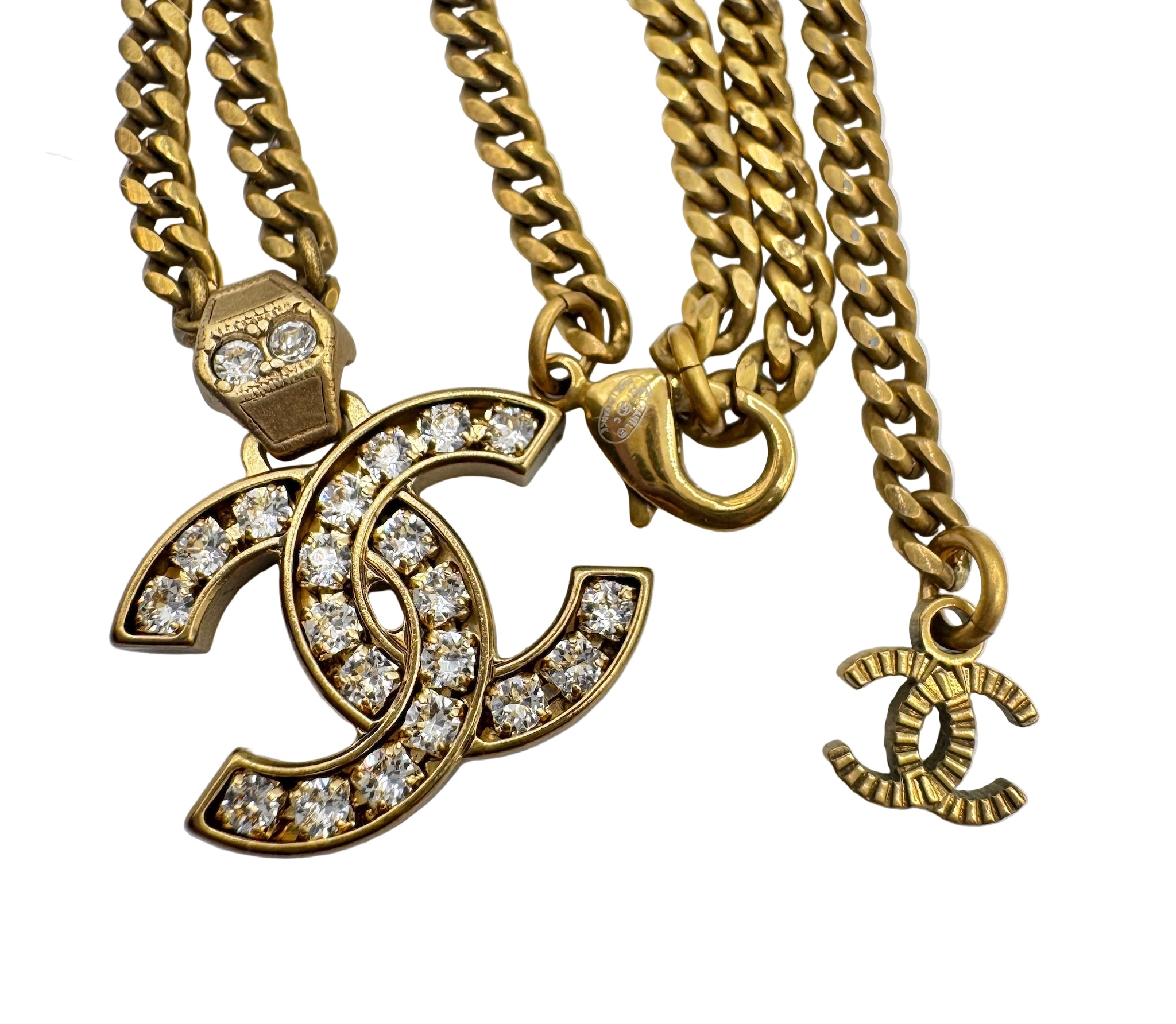 Chanel CC Gold Crystal Necklace