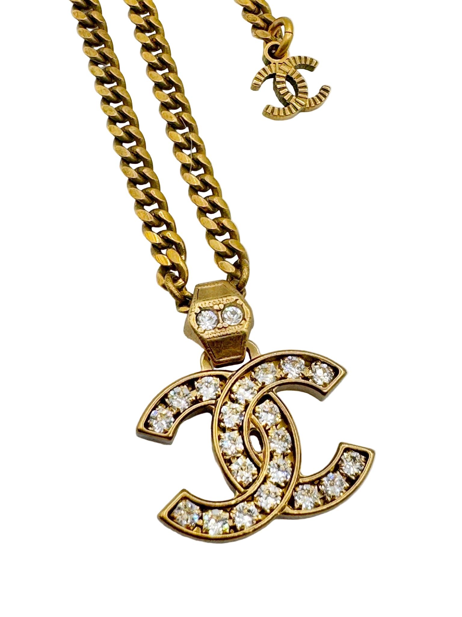 Chanel CC Gold Crystal Necklace
