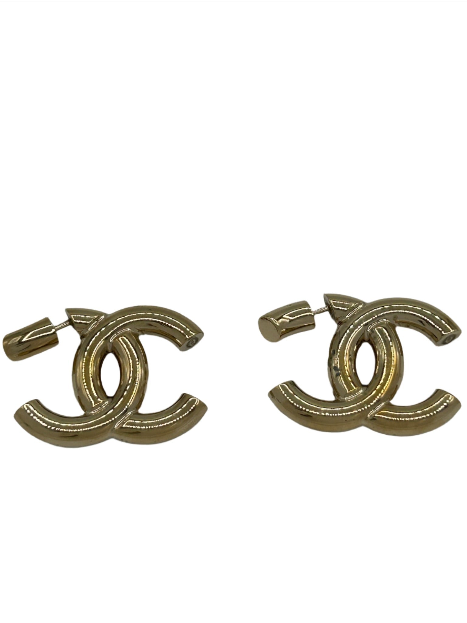Chanel Gold CC Drop Earrings