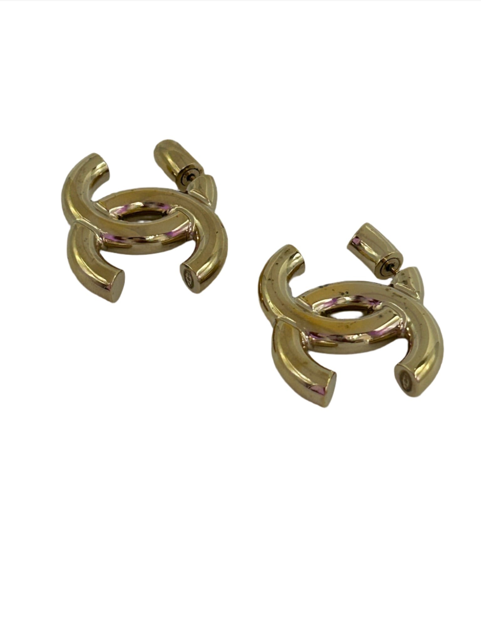 Chanel Gold CC Drop Earrings
