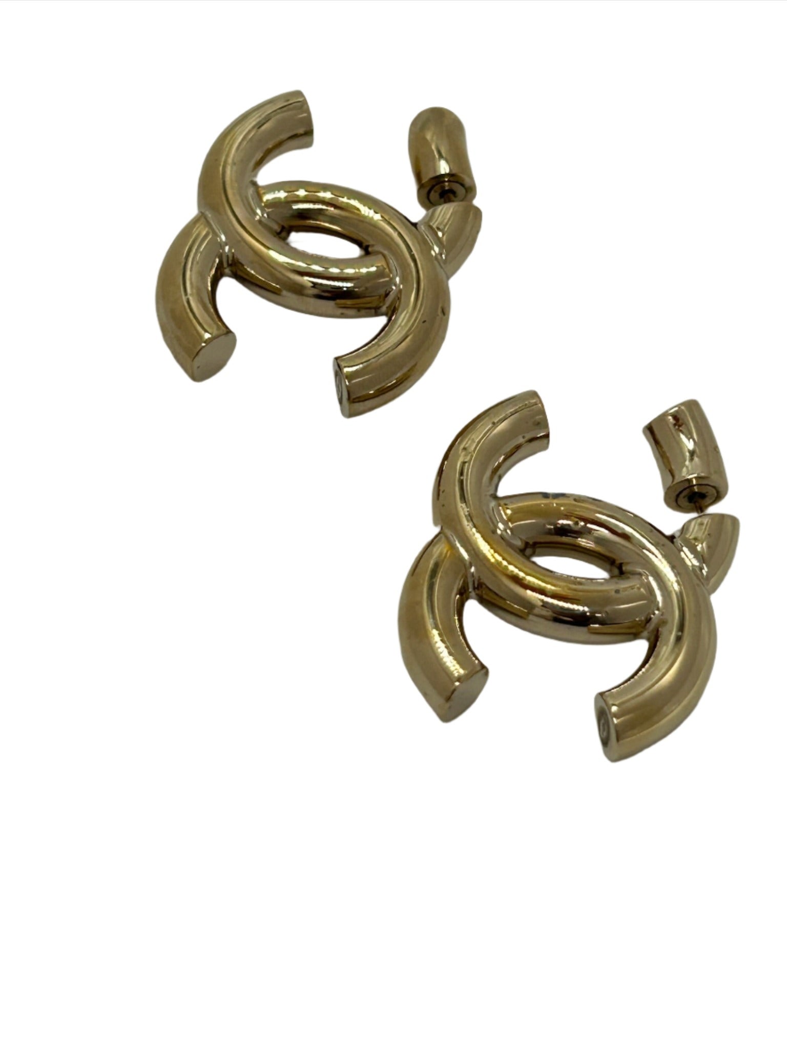 Chanel Gold CC Drop Earrings