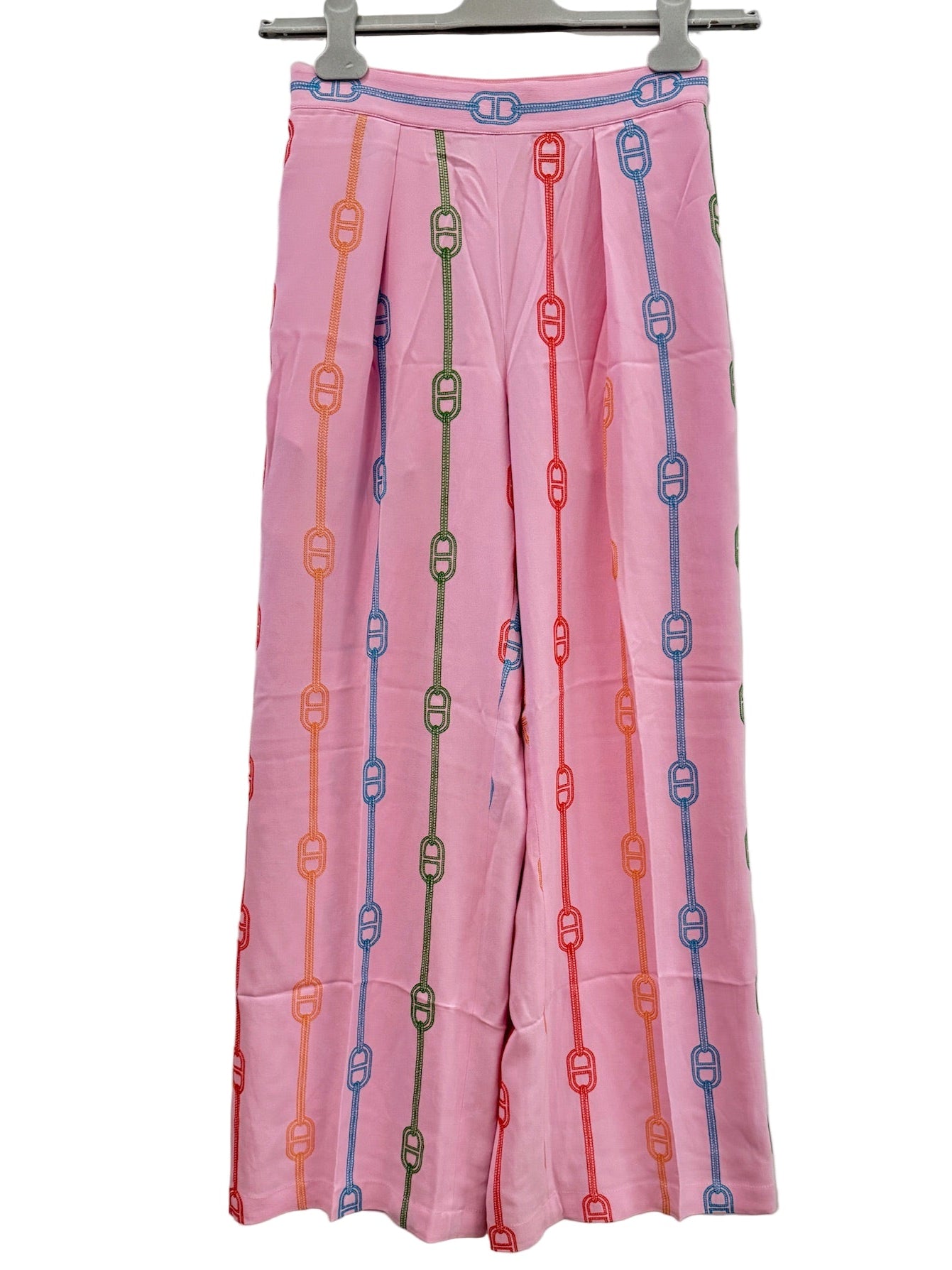 Hermès Pink Pajama Pants Rainbow Embroidery