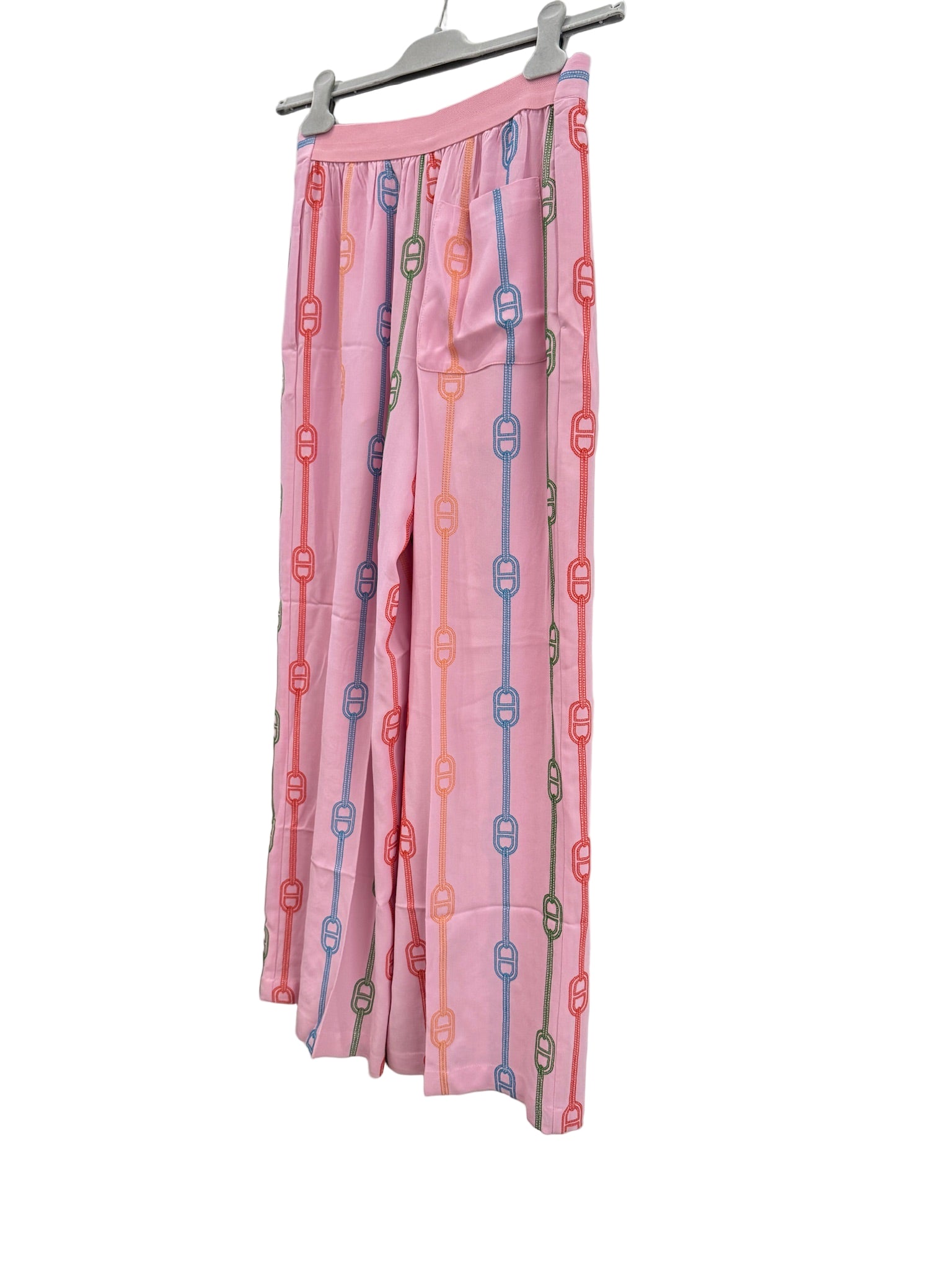 Hermès Pink Pajama Pants Rainbow Embroidery