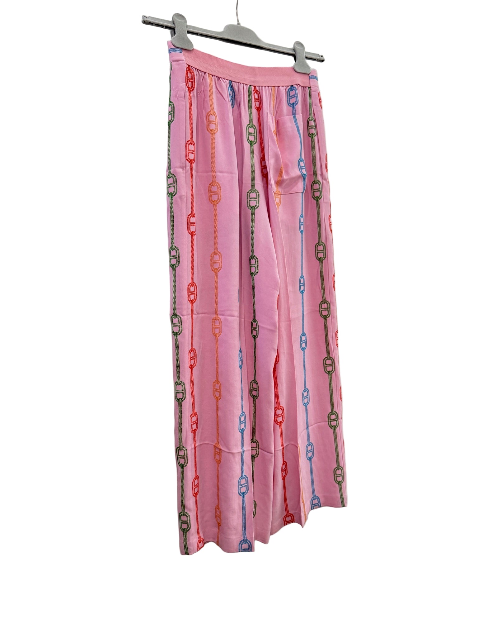 Hermès Pink Pajama Pants Rainbow Embroidery