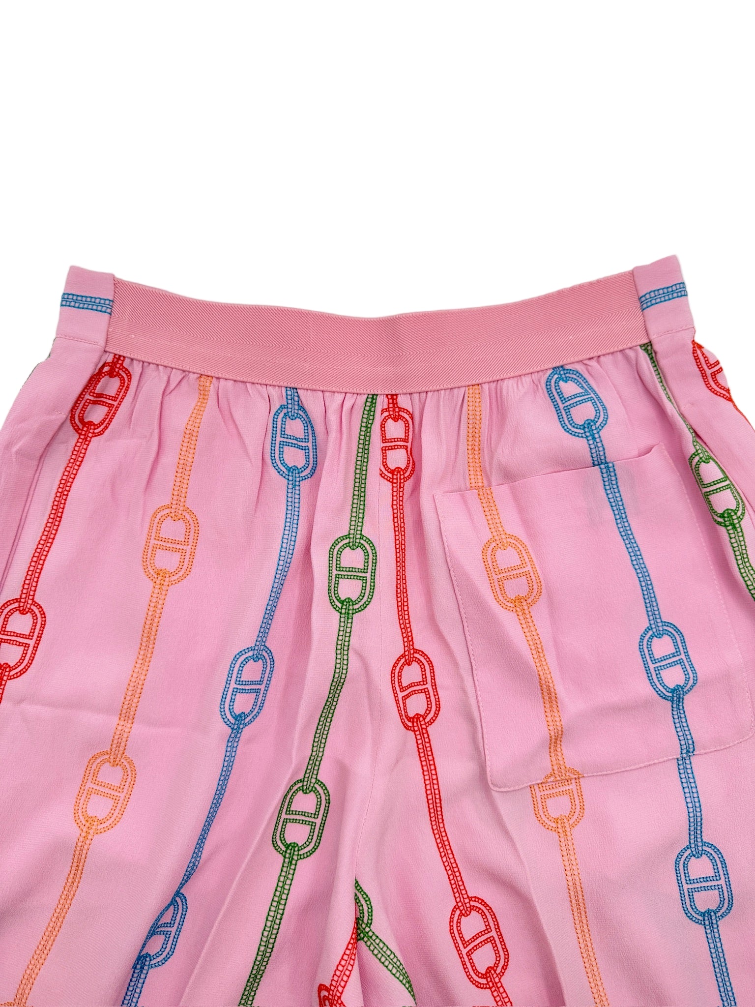 Hermès Pink Pajama Pants Rainbow Embroidery