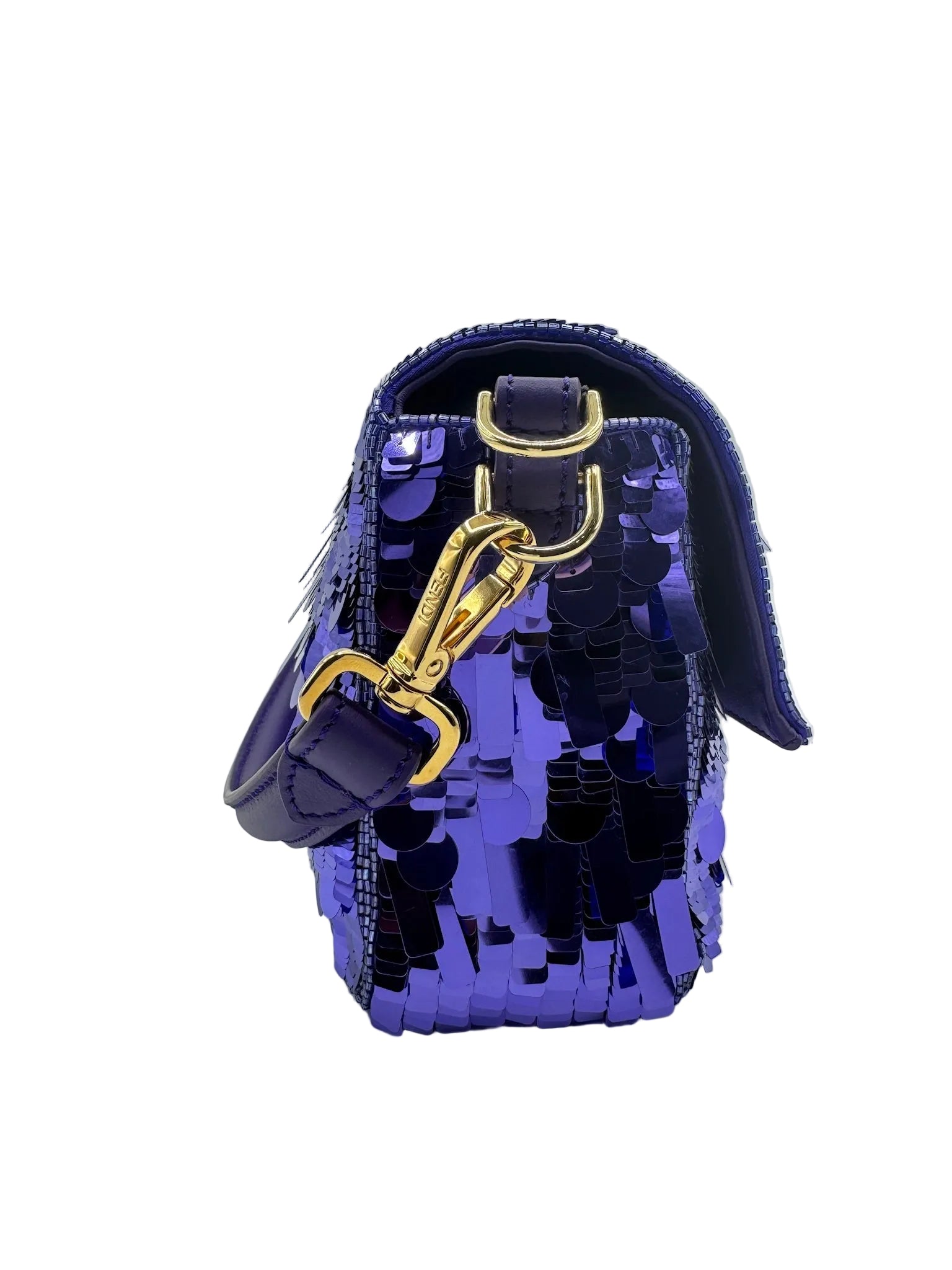 Fendi Purple Sequin Baguette