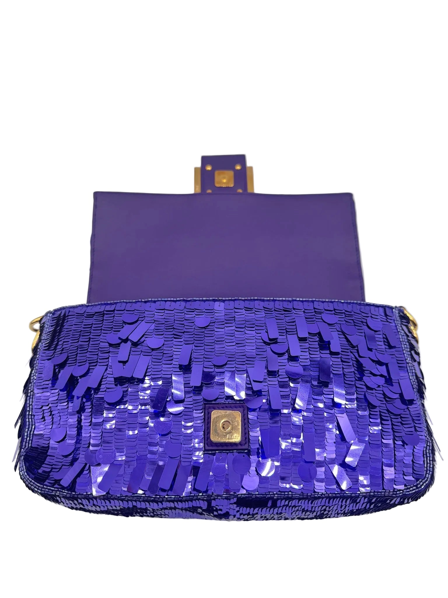 Fendi Purple Sequin Baguette