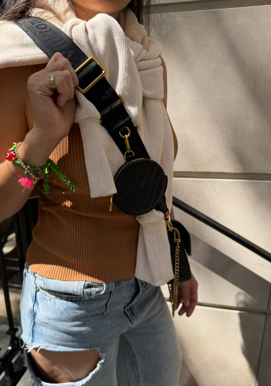 Louis Vuitton Black Leather New Wave Multi Pochette