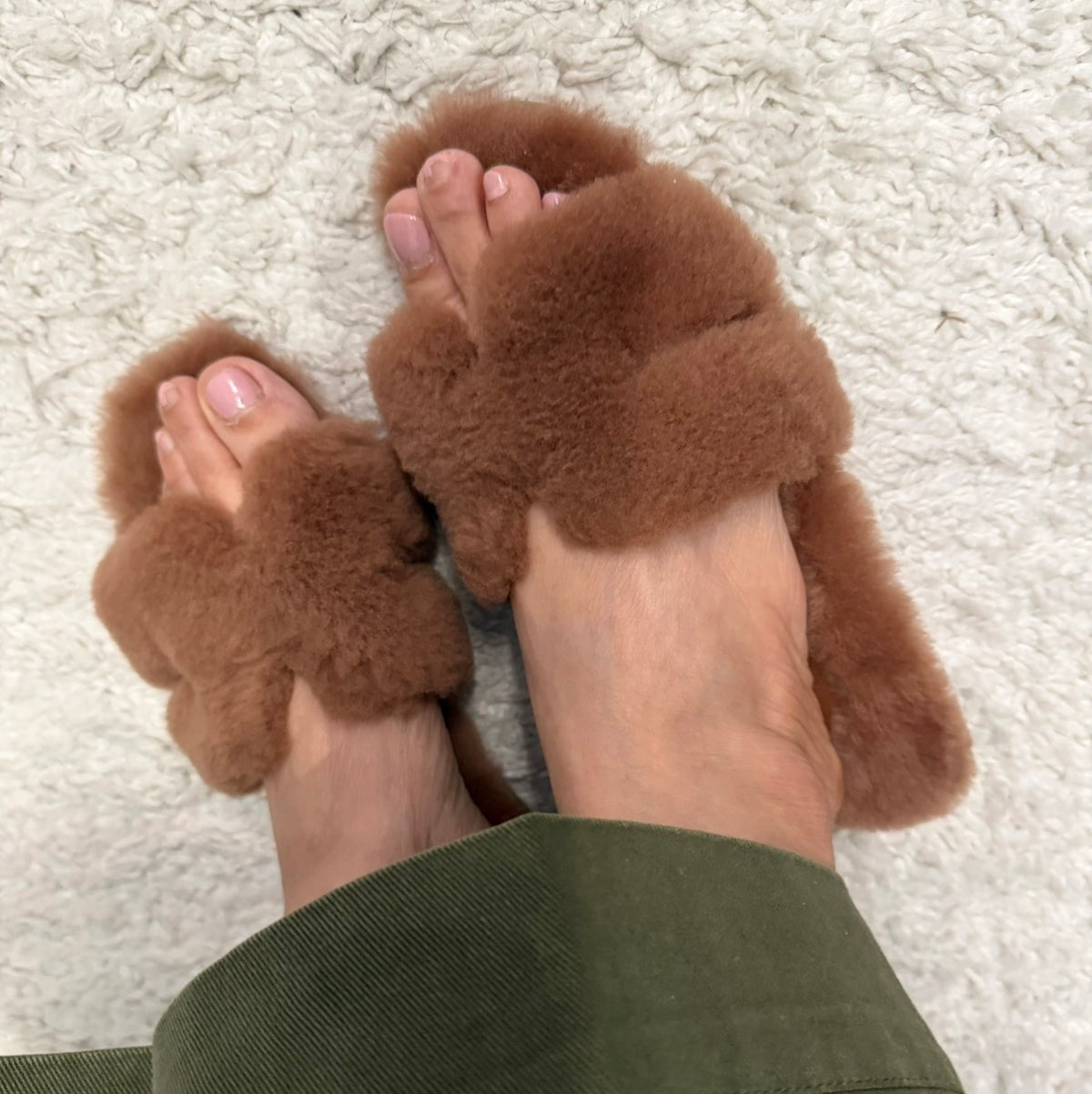 Hermès Brown Shearling Orans