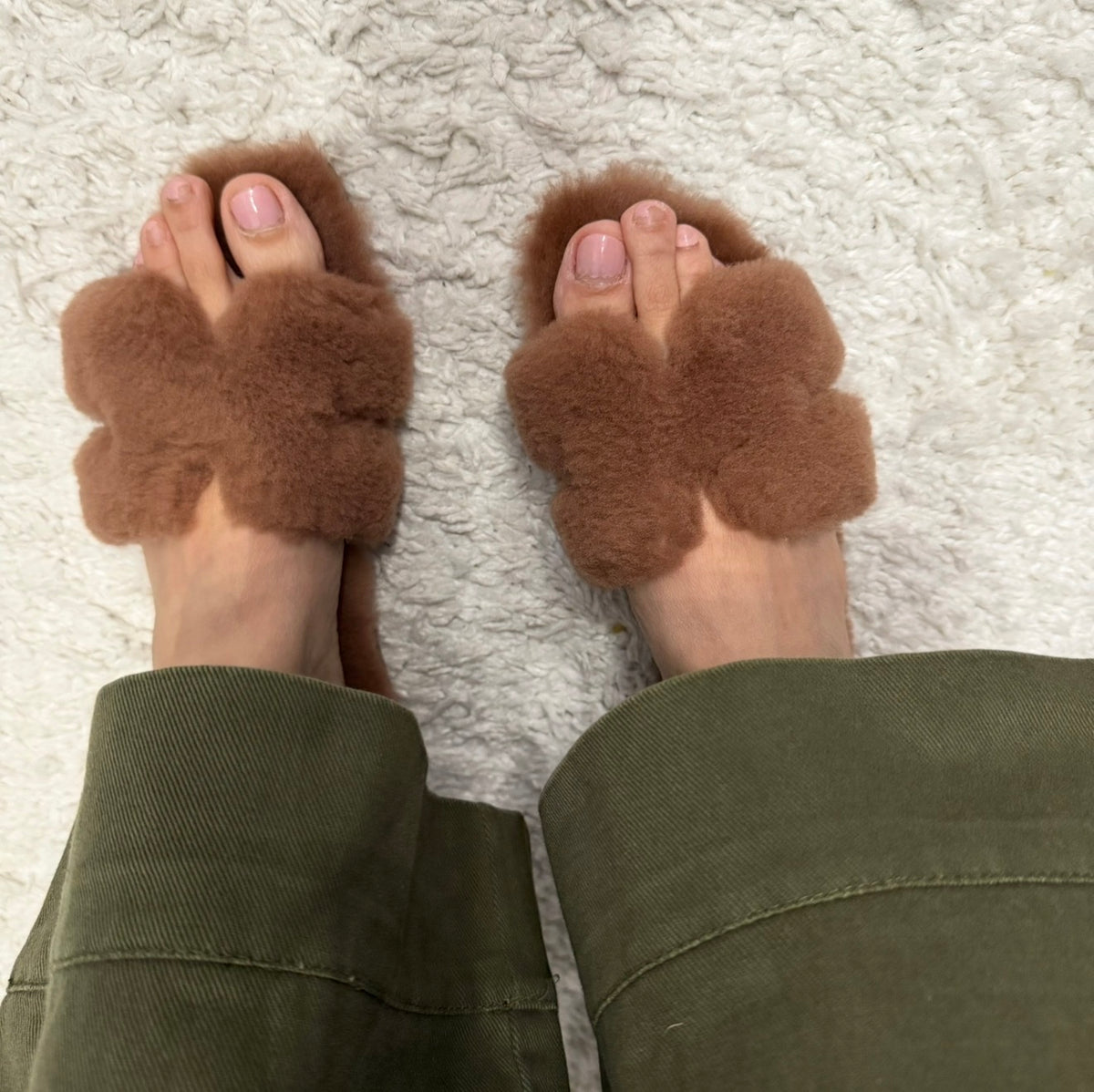 Hermès Brown Shearling Orans