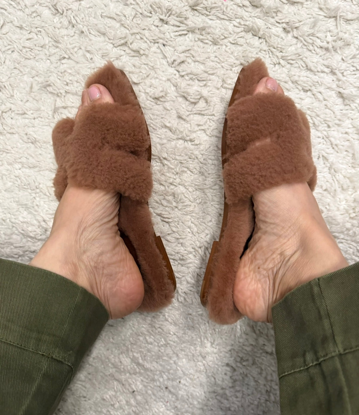 Hermès Brown Shearling Orans