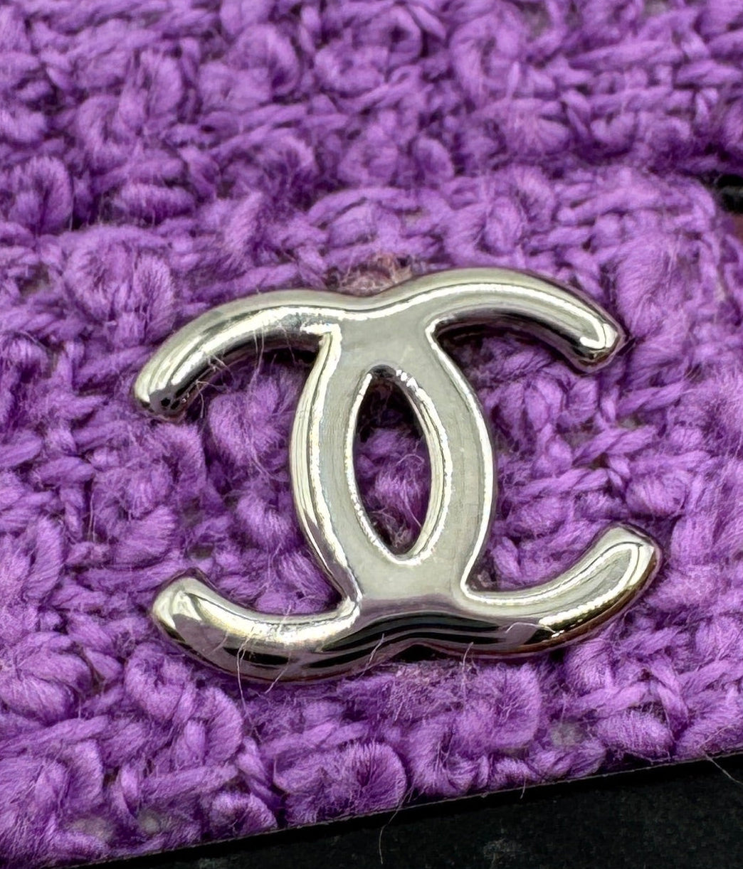 Chanel Purple Tweed Slingback Flats