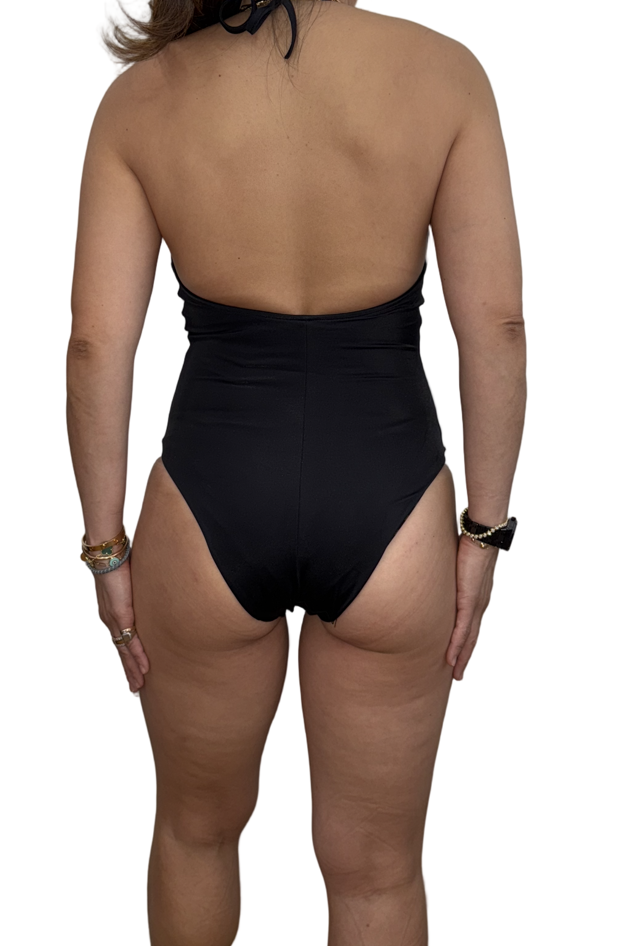 Fendi FF Logos Reversible Plunge One Piece Swimsuit