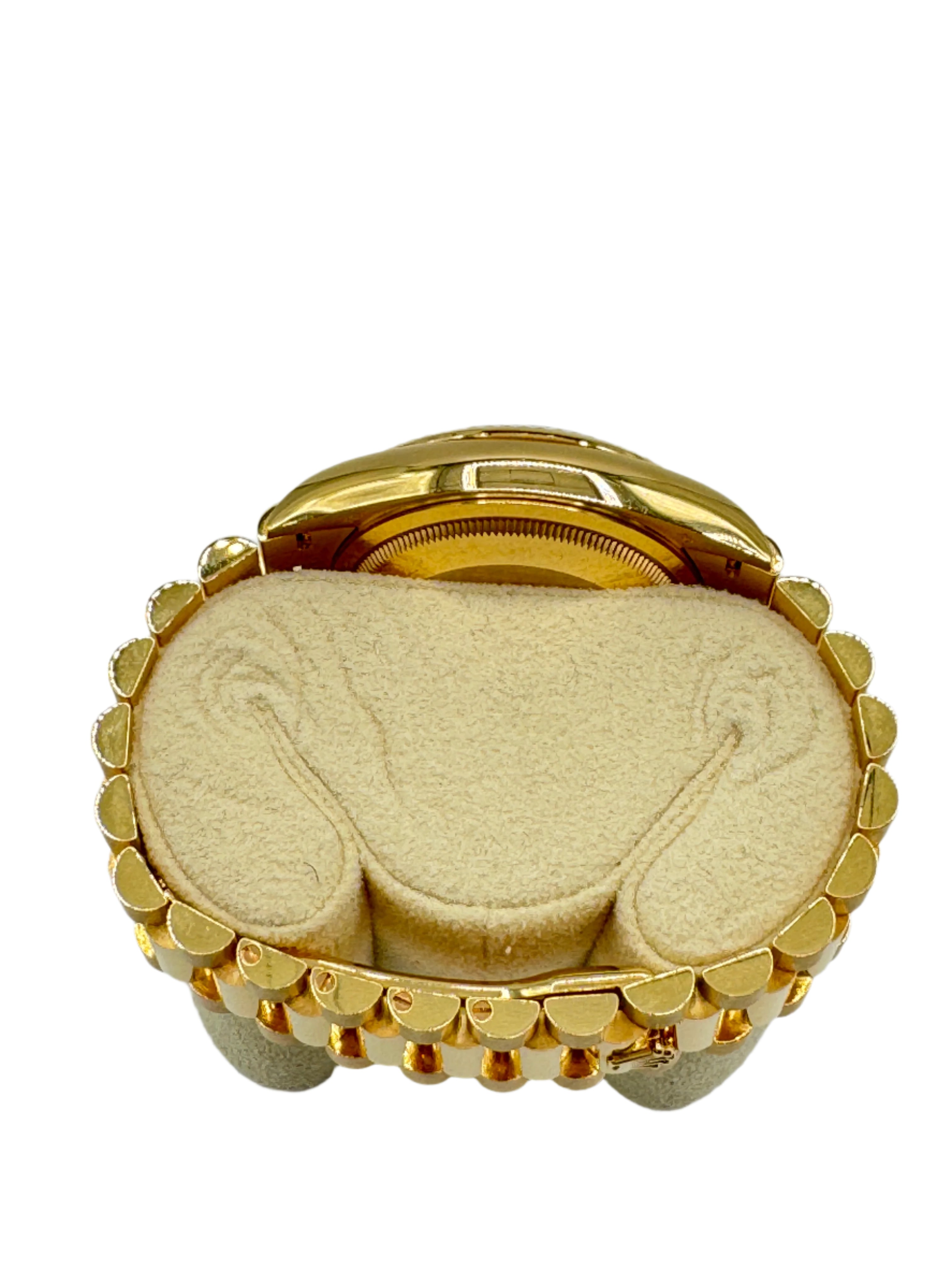 Rolex 36MM Day Date Yellow Gold and Dark Gray Dial with Diamonds