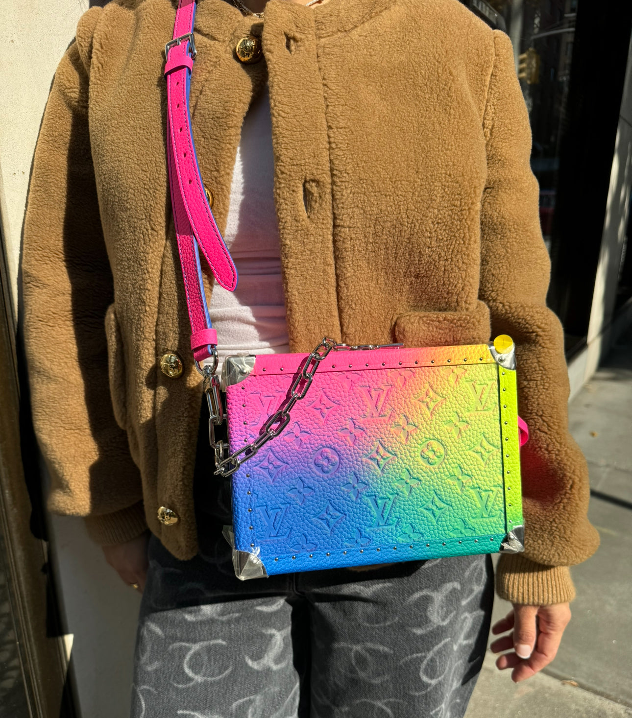 Louis Vuitton x Virgil Abloh Monogram Illusion Soft Trunk Multicolor Rainbow Bag