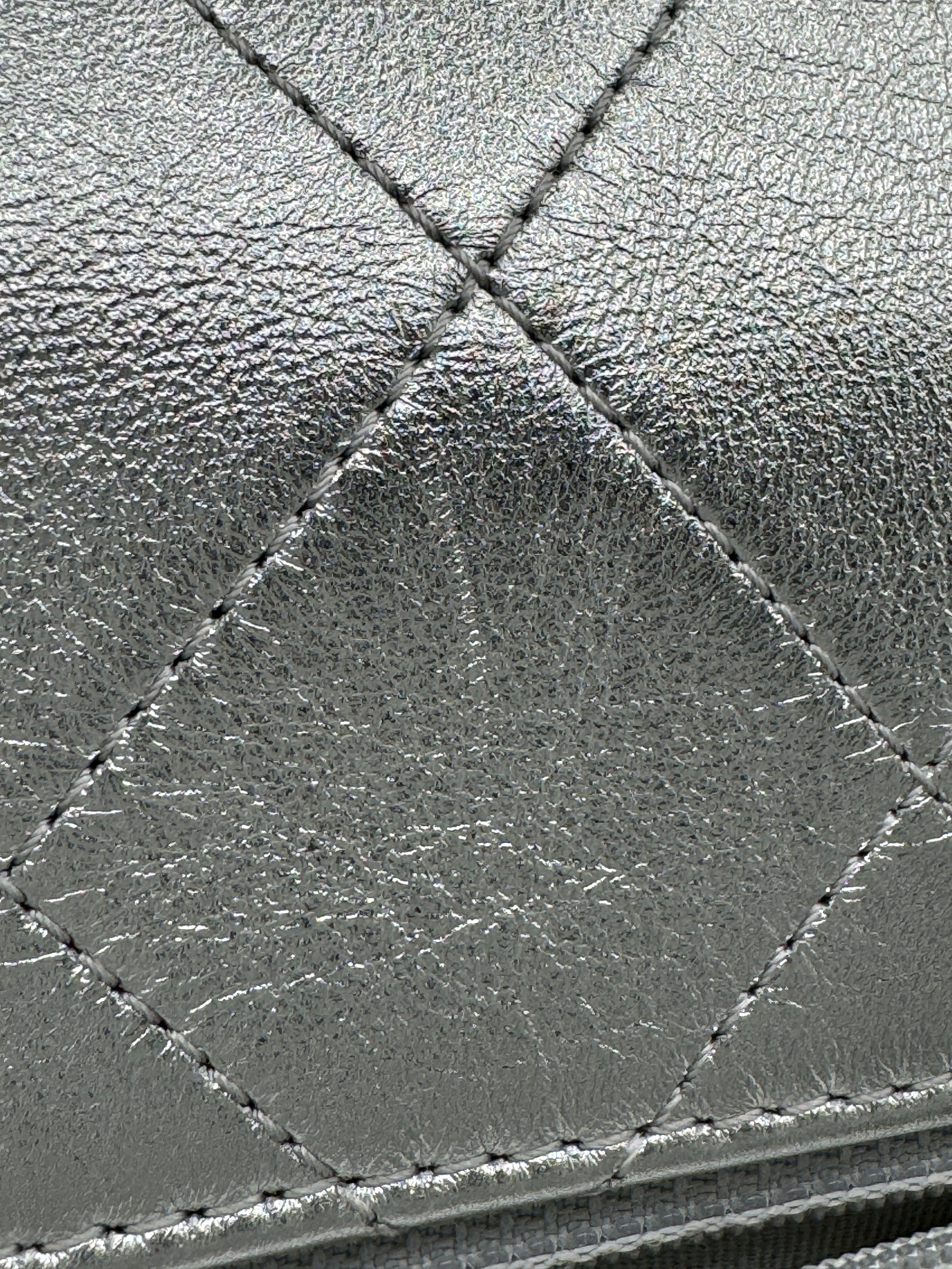 CHANEL Silver Metallic XXL Lambskin Flapbag