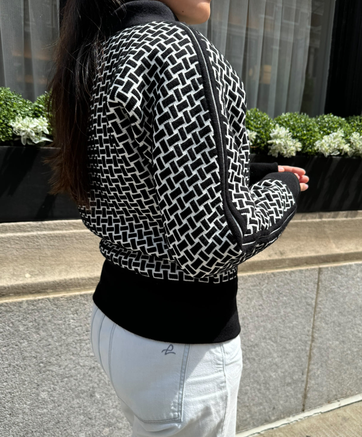 Hermes Black and White Zipper Jacket
