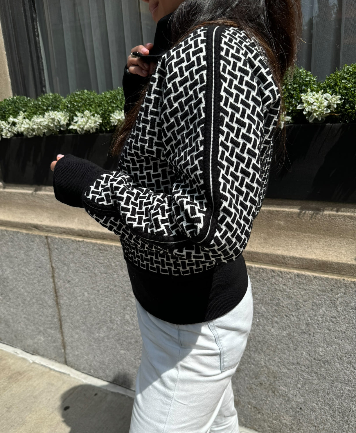 Hermes Black and White Zipper Jacket