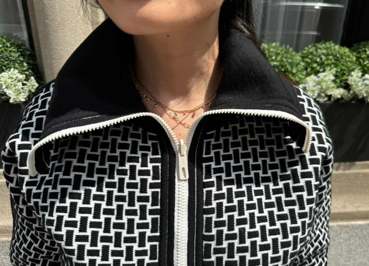 Hermes Black and White Zipper Jacket