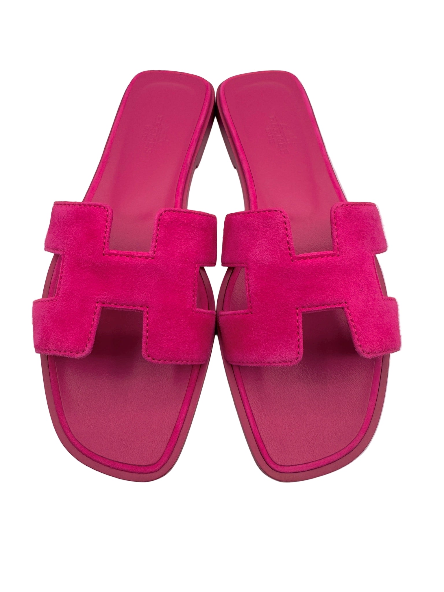 Hermès Hot Pink Suede Oran Sandals