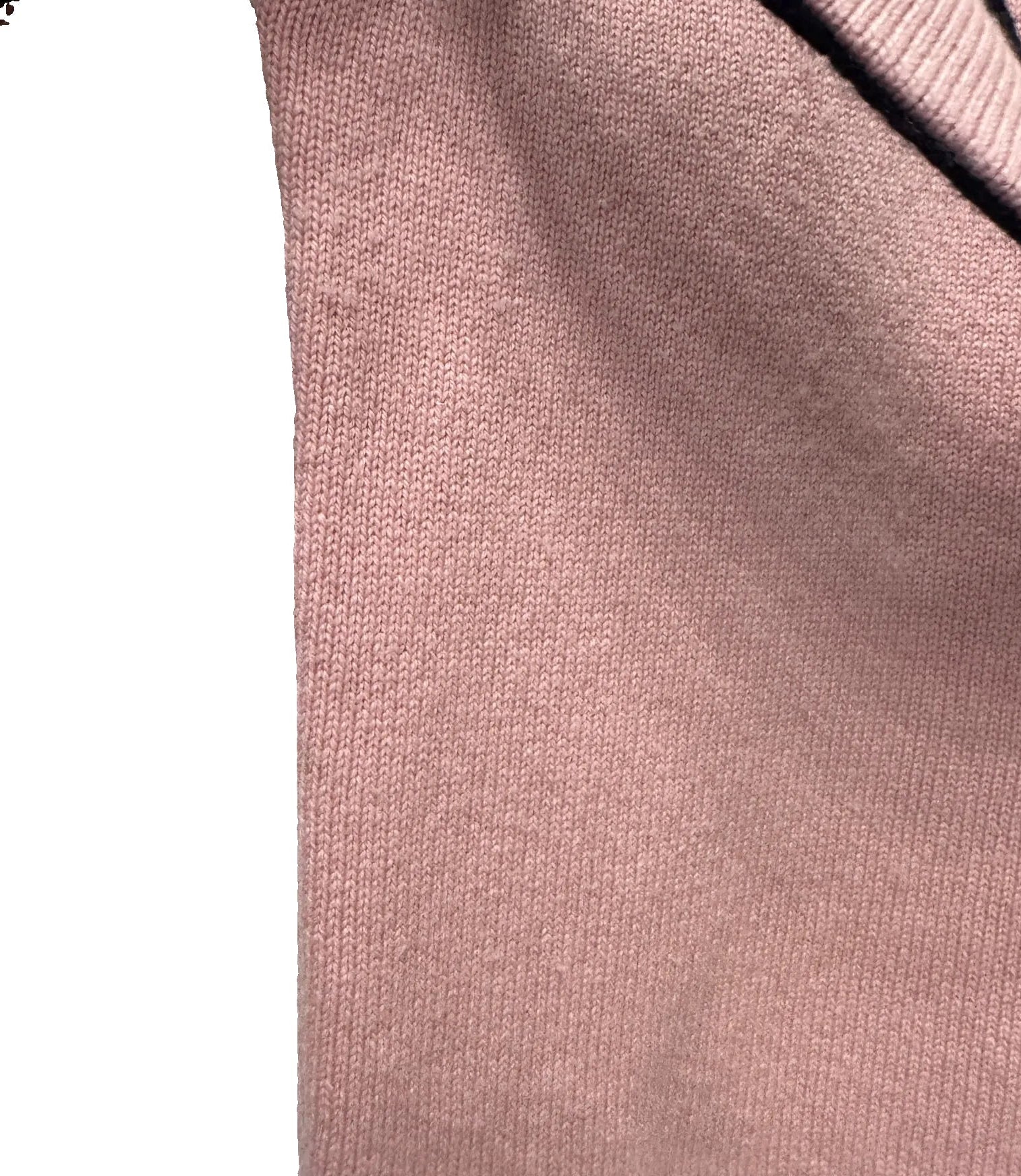 Chanel Cashmere Baby Pink with Navy Blue Belted Cardigan