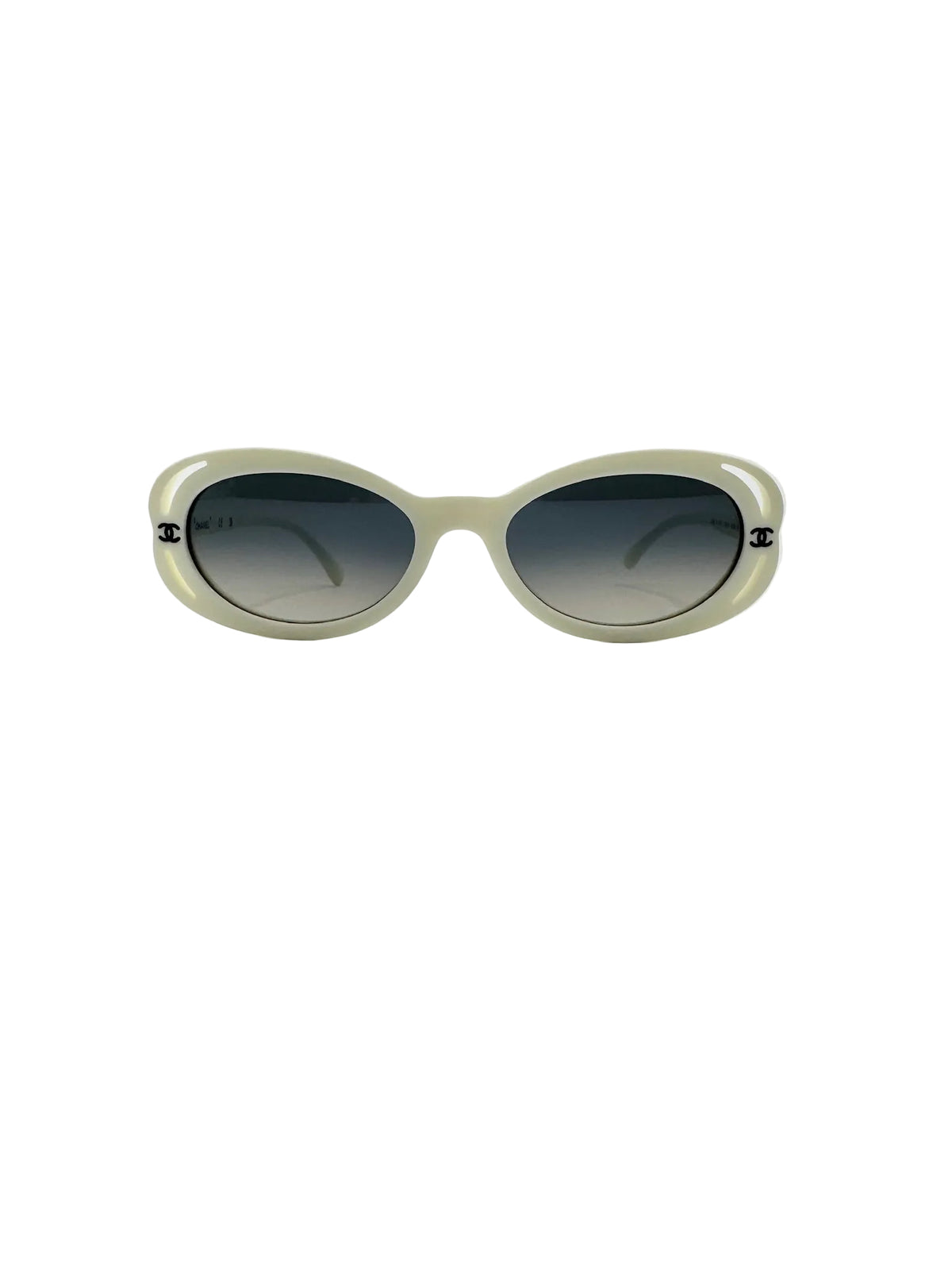 Chanel White Oval Sunglasses