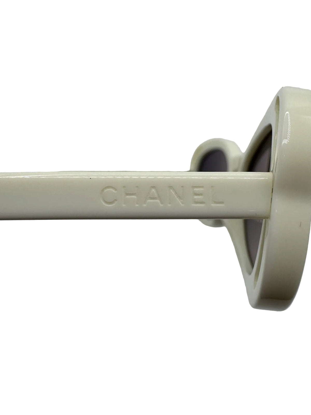 Chanel White Oval Sunglasses