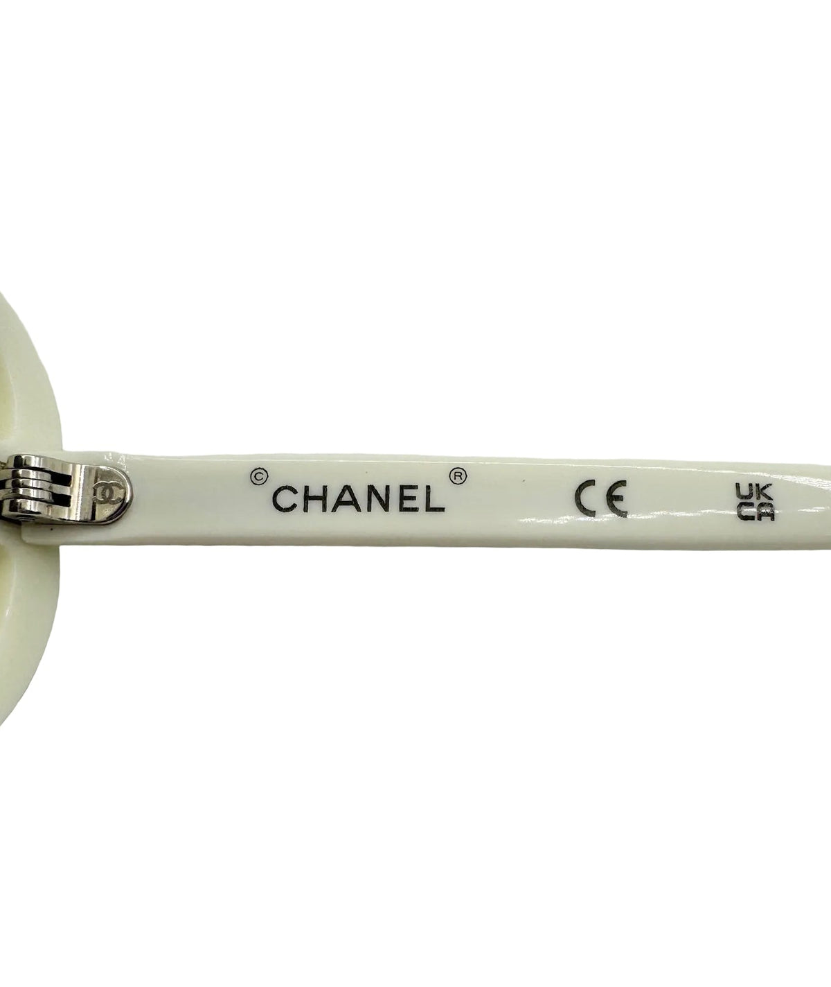 Chanel White Oval Sunglasses