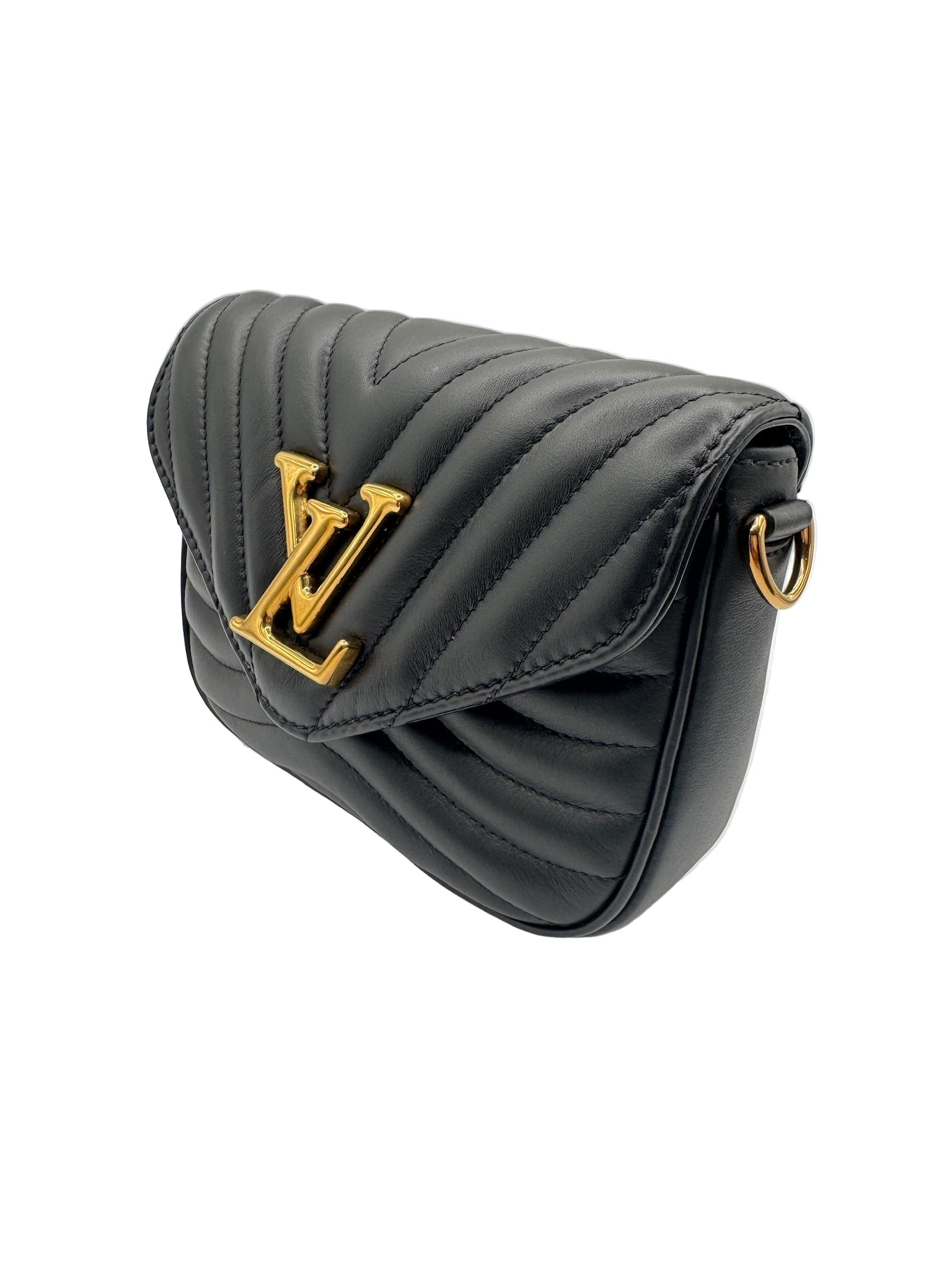Louis Vuitton Black Leather New Wave Multi Pochette