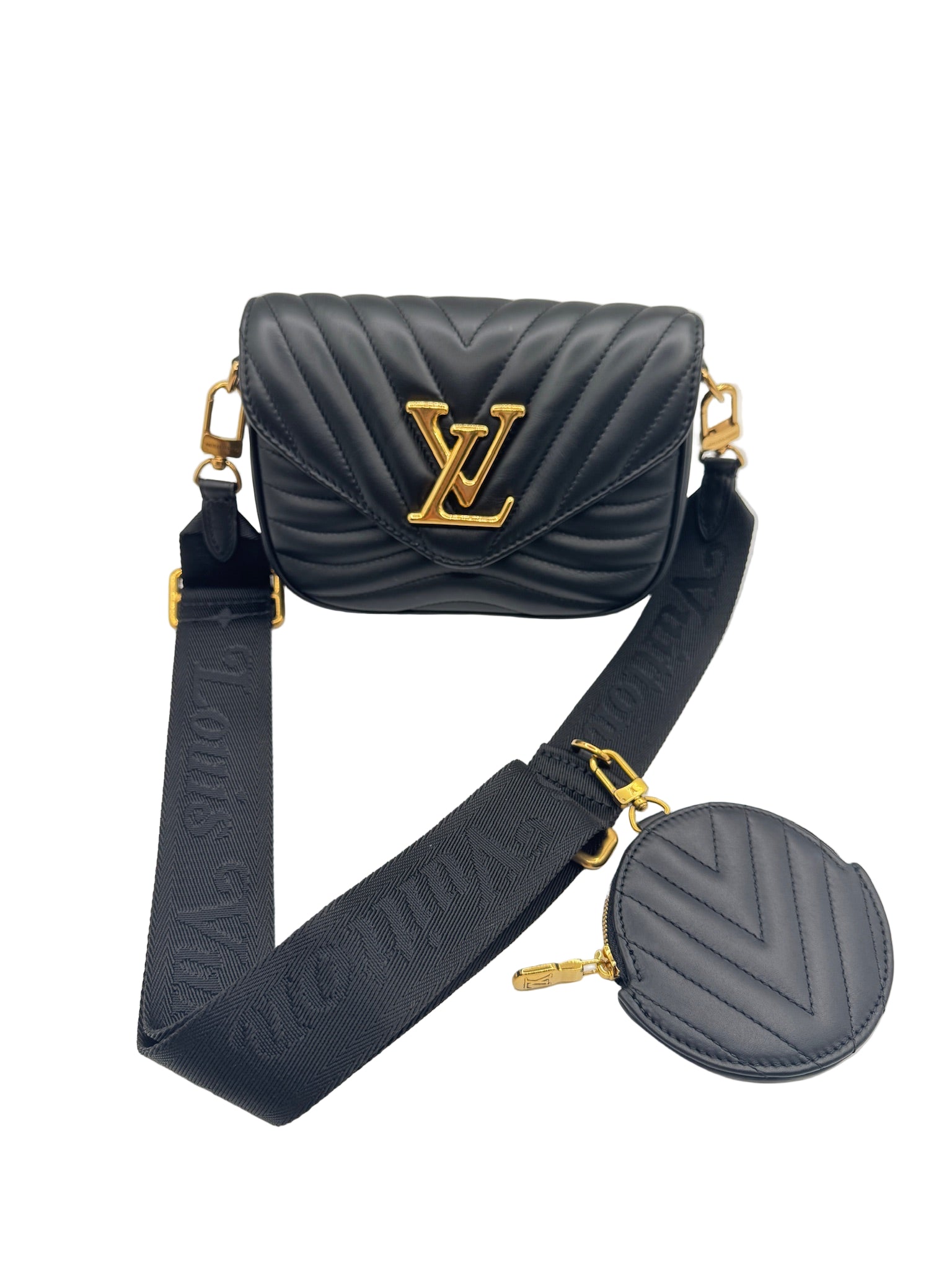 Louis Vuitton Black Leather New Wave Multi Pochette