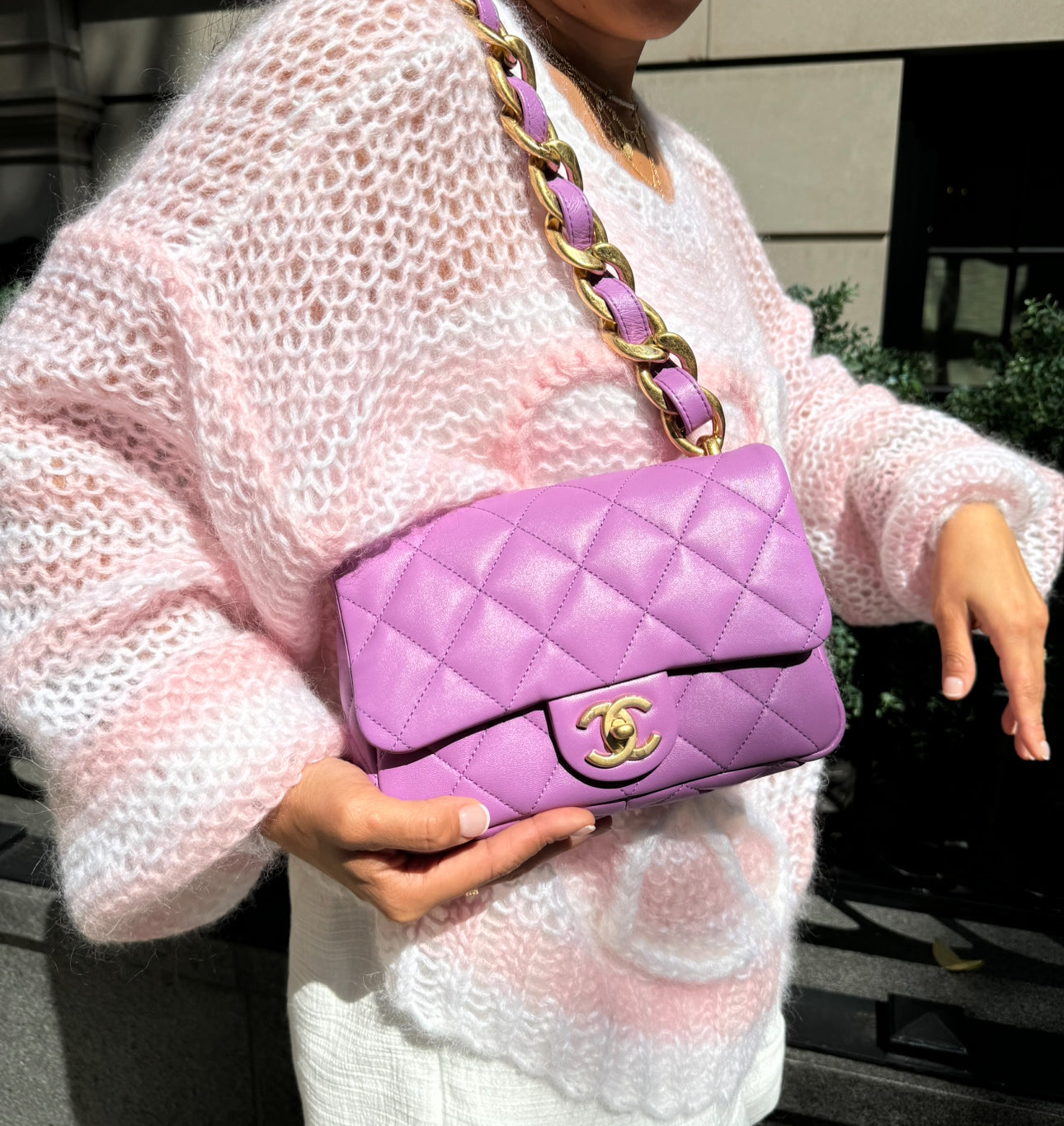 Chanel Purple Leather Funky Town Flapbag