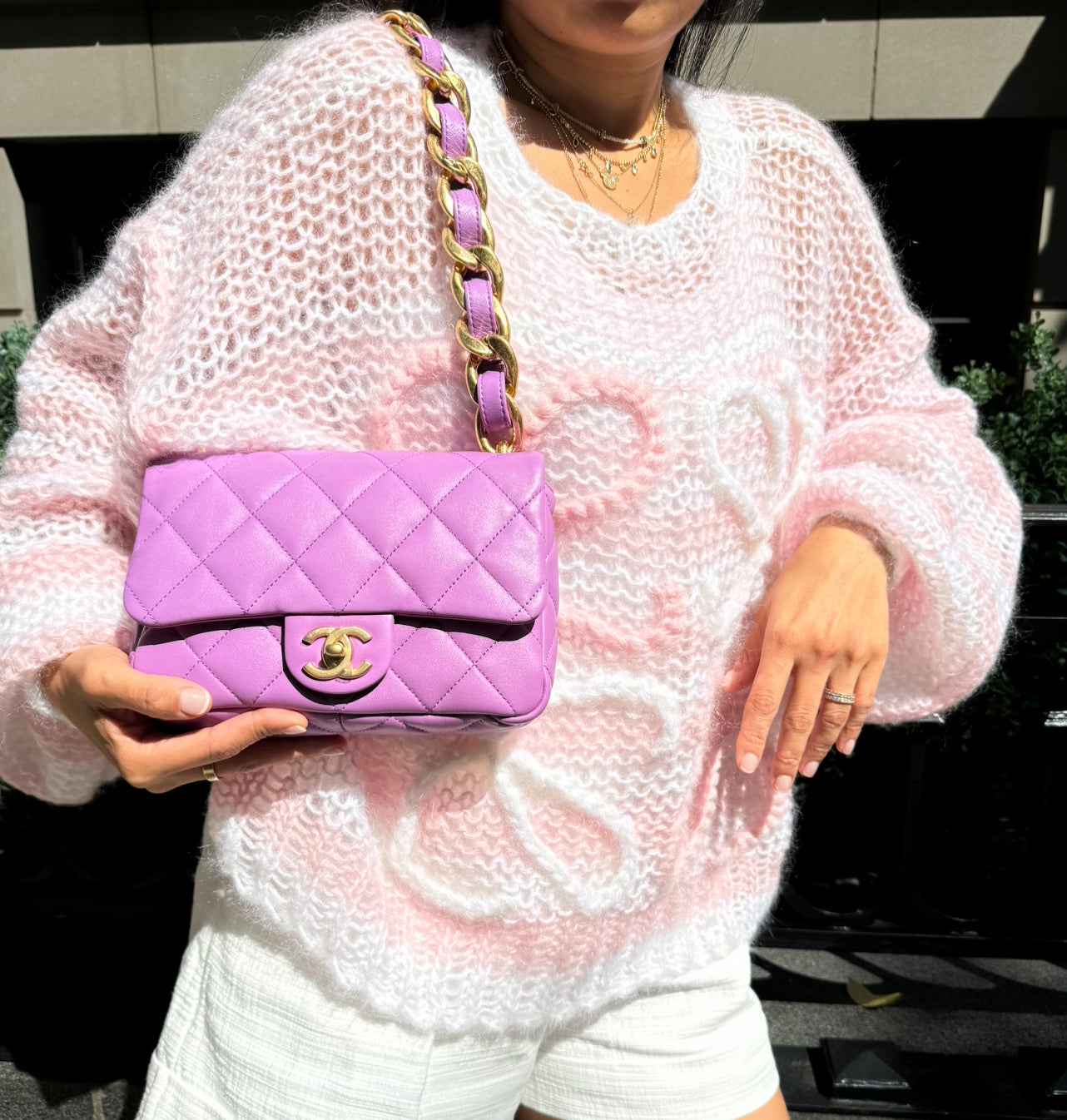 Chanel Purple Leather Funky Town Flapbag