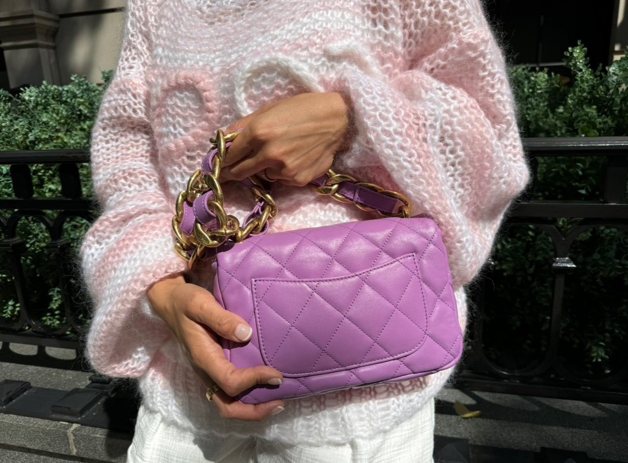 Chanel Purple Leather Funky Town Flapbag