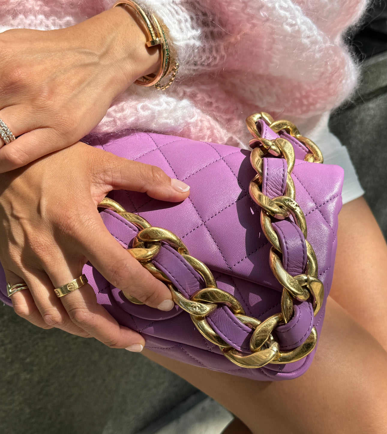 Chanel Purple Leather Funky Town Flapbag