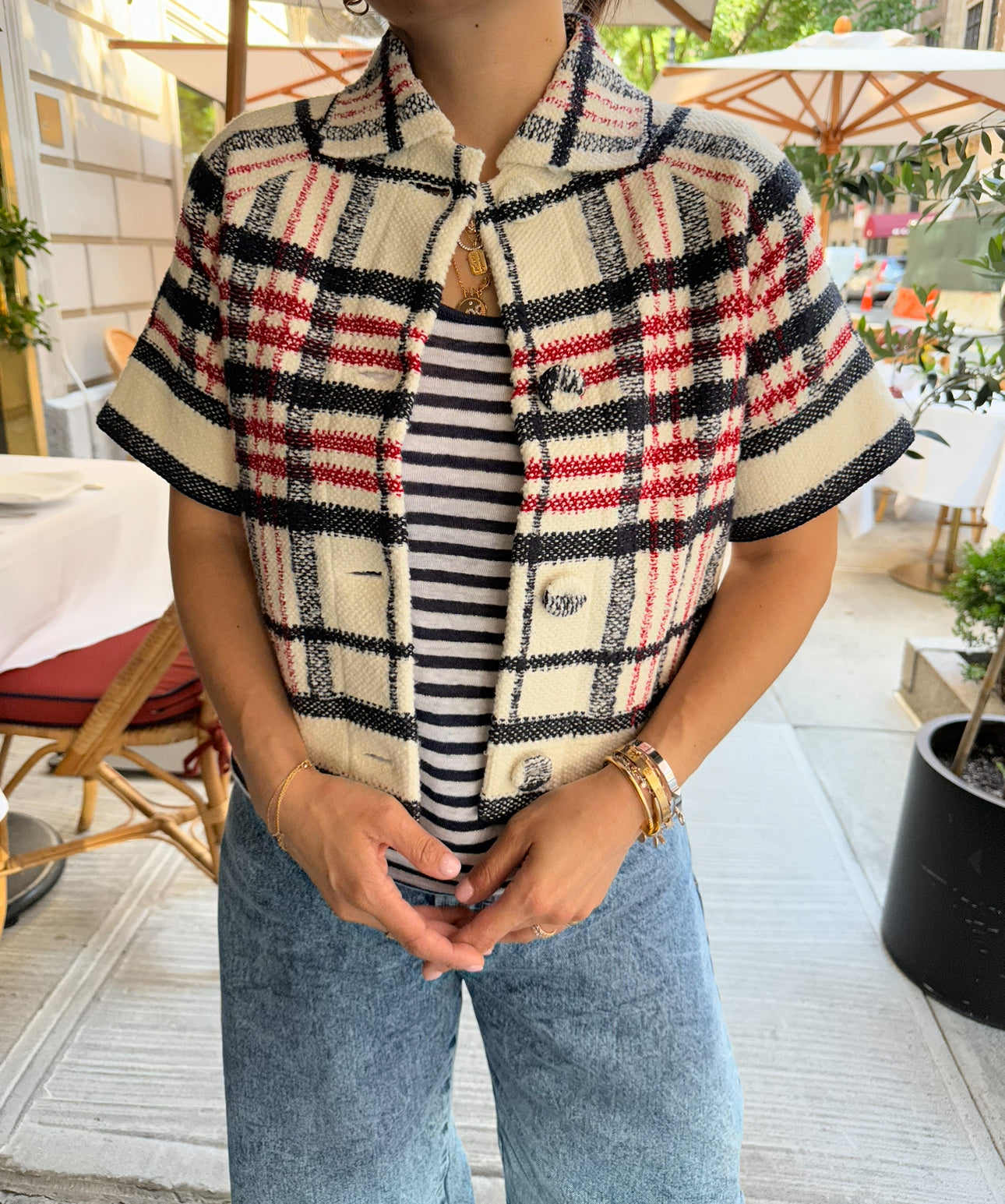 Dior White Red and Black Short Sleeve Jacket