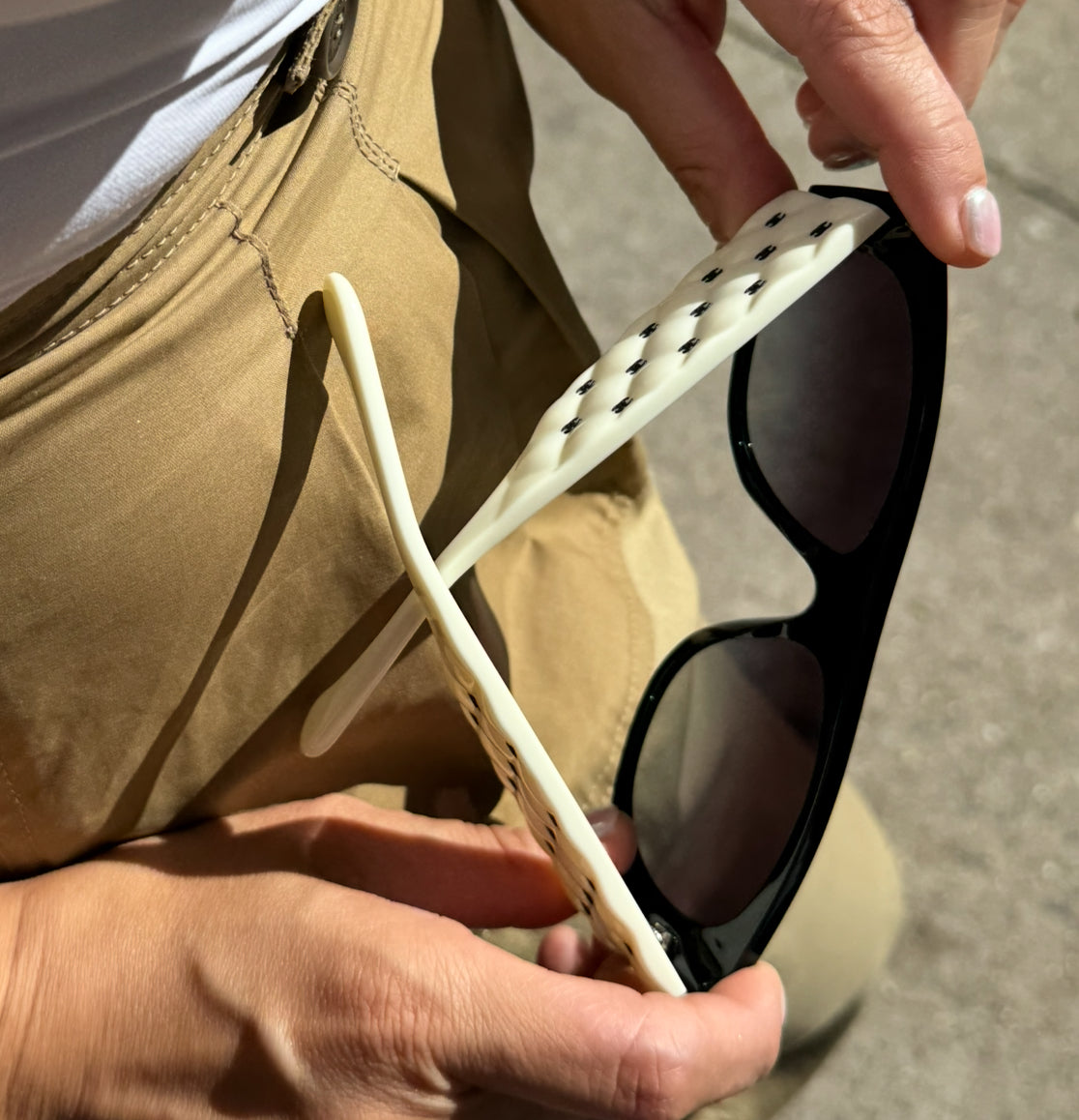 Chanel Black and White Quilted Sunglasses