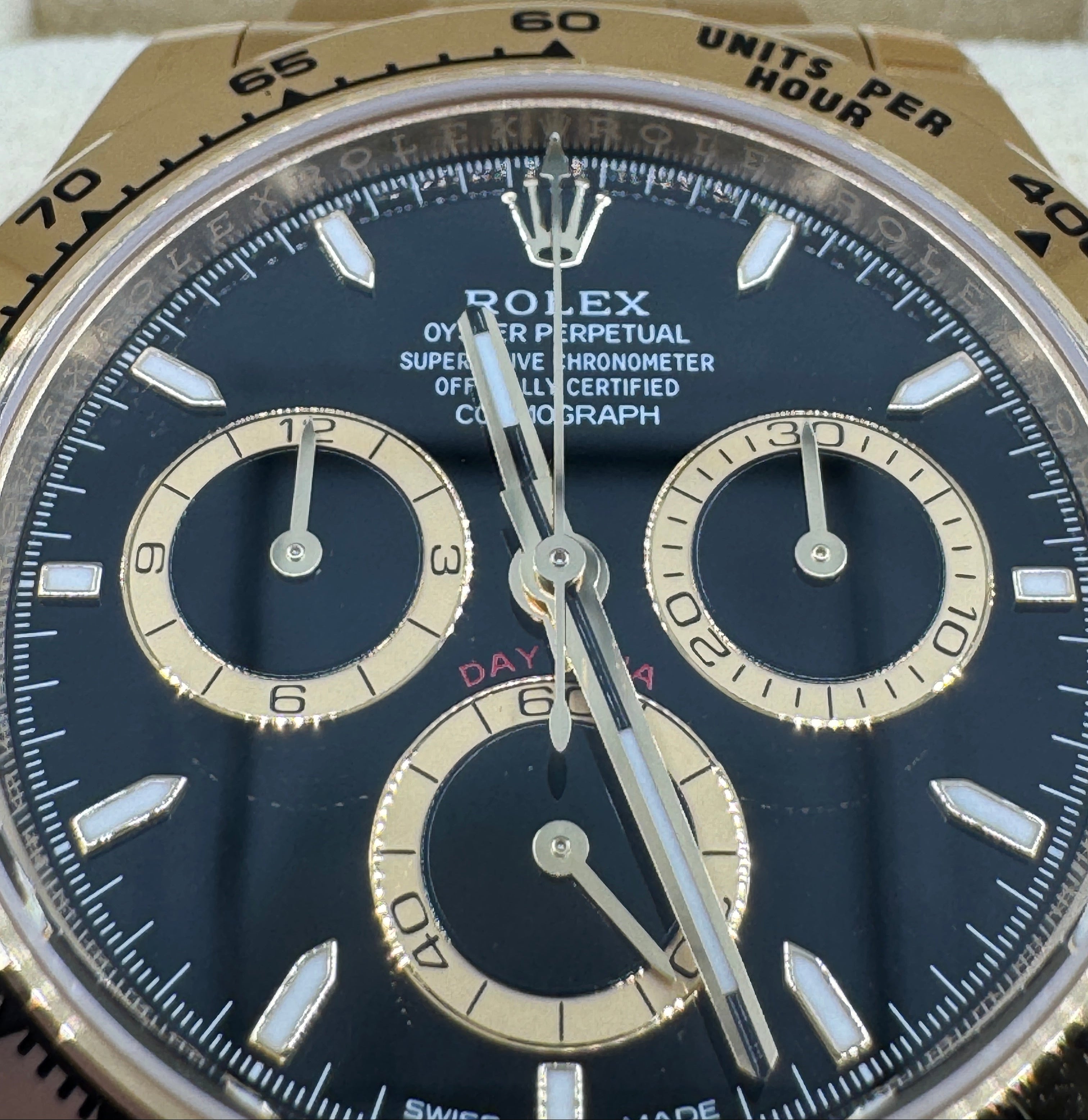 Rolex 40MM Cosmograph Daytona Yellow Gold with Black Dial