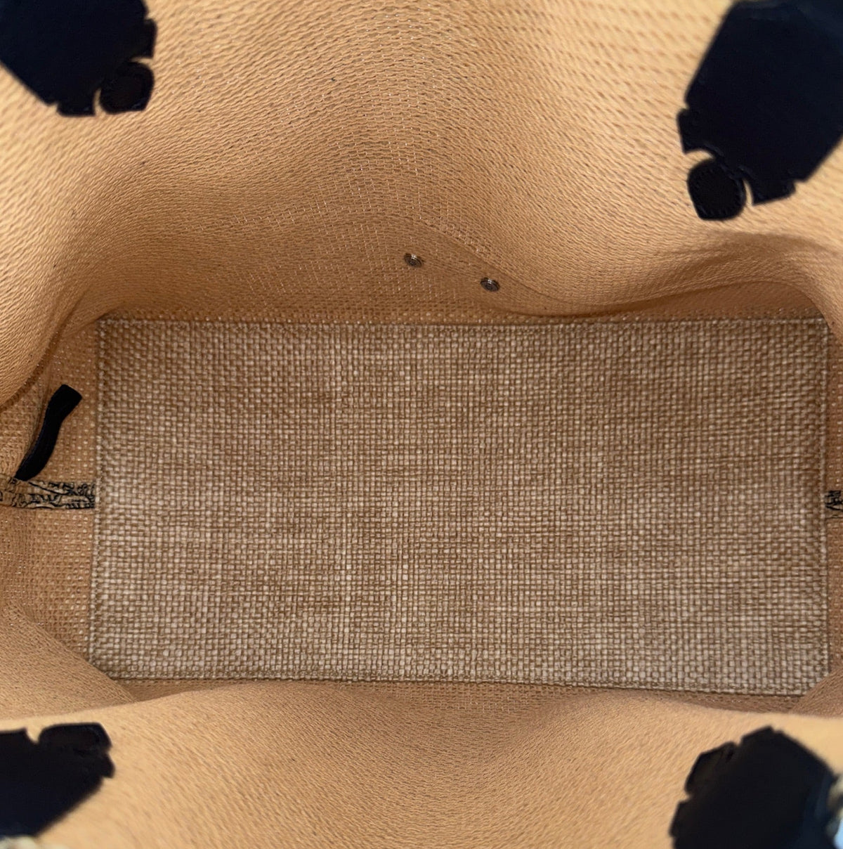 Chrome Hearts Beige and Black Raffia Tote Bag