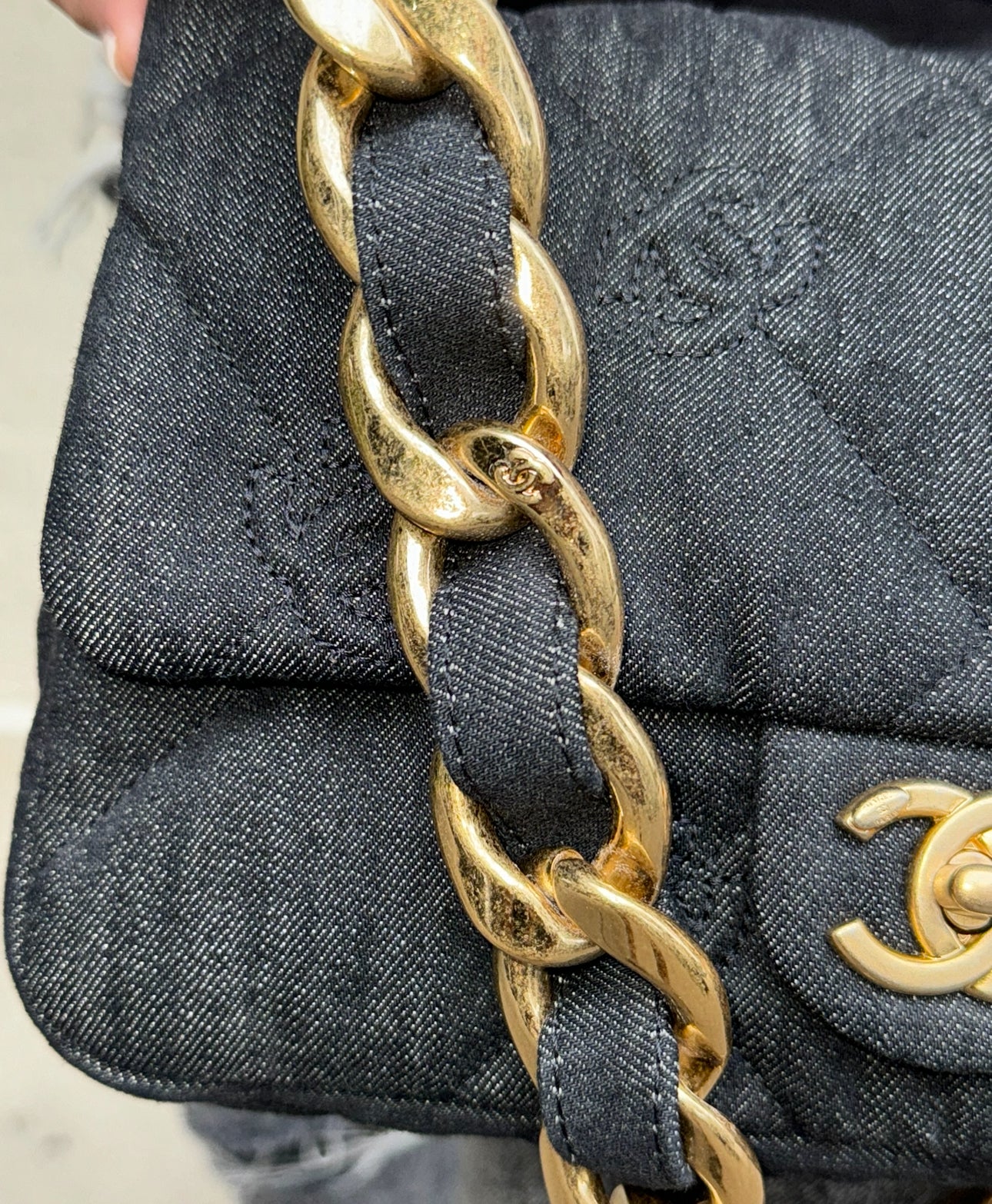 Chanel Black Denim CC Funky Town Flapbag