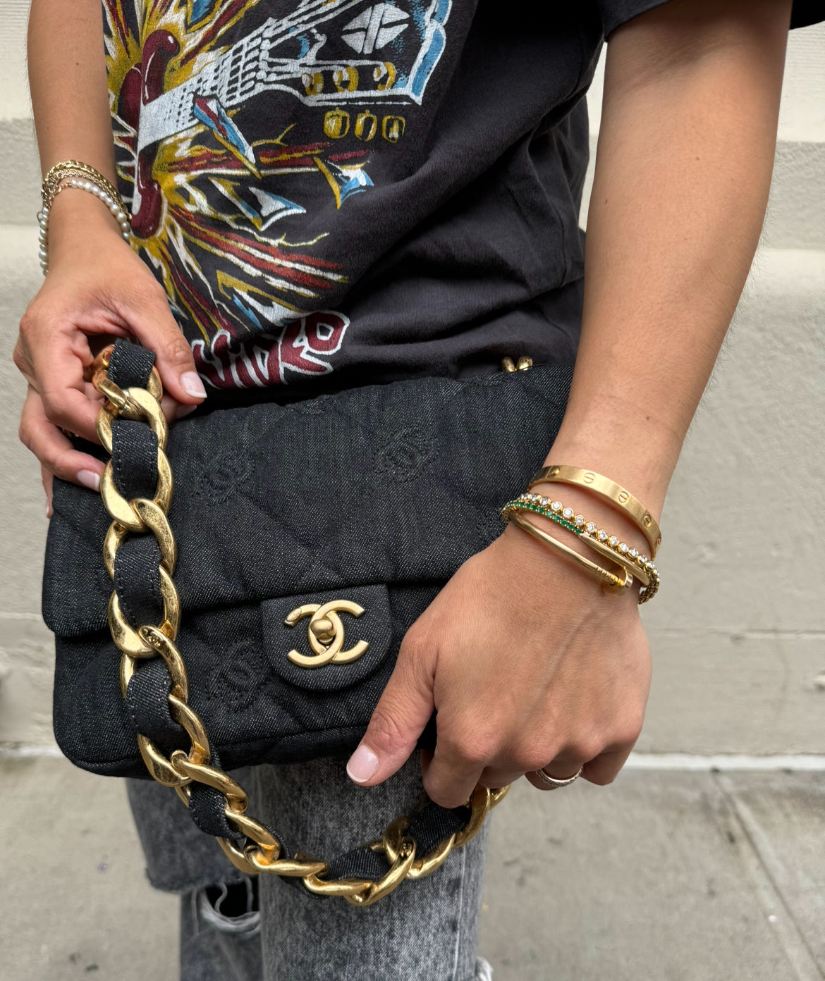 Chanel Black Denim CC Funky Town Flapbag