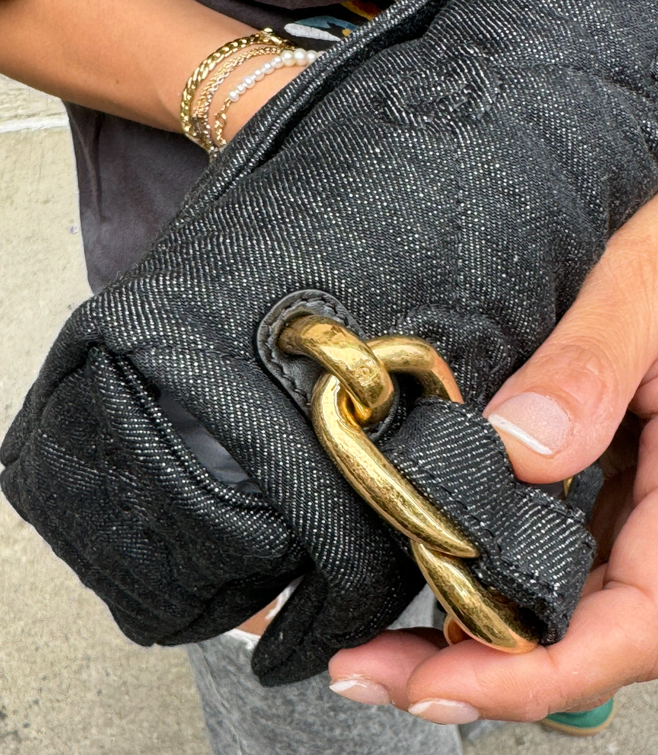 Chanel Black Denim CC Funky Town Flapbag