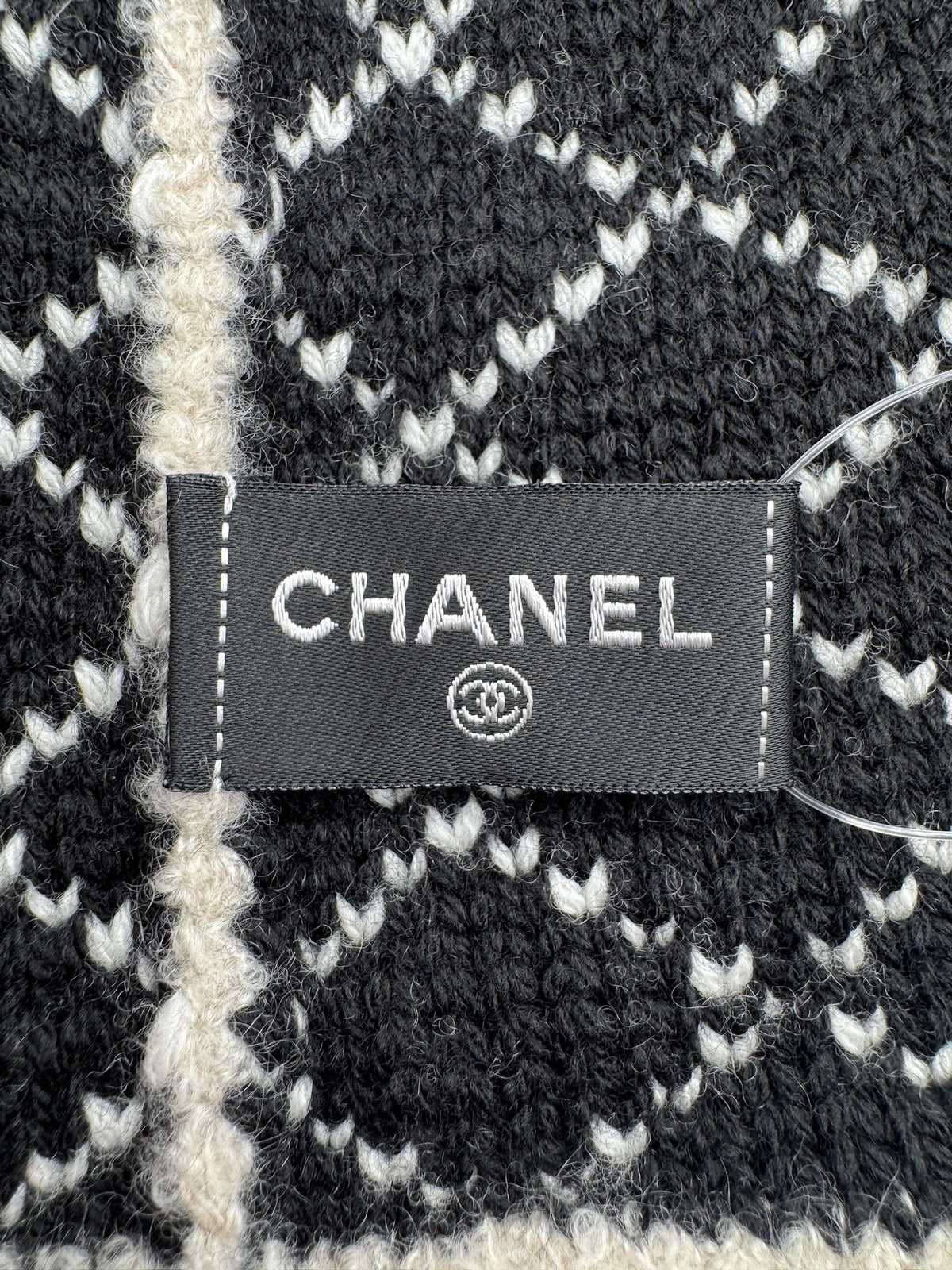 Chanel Beige Beanie with Black CC Logo