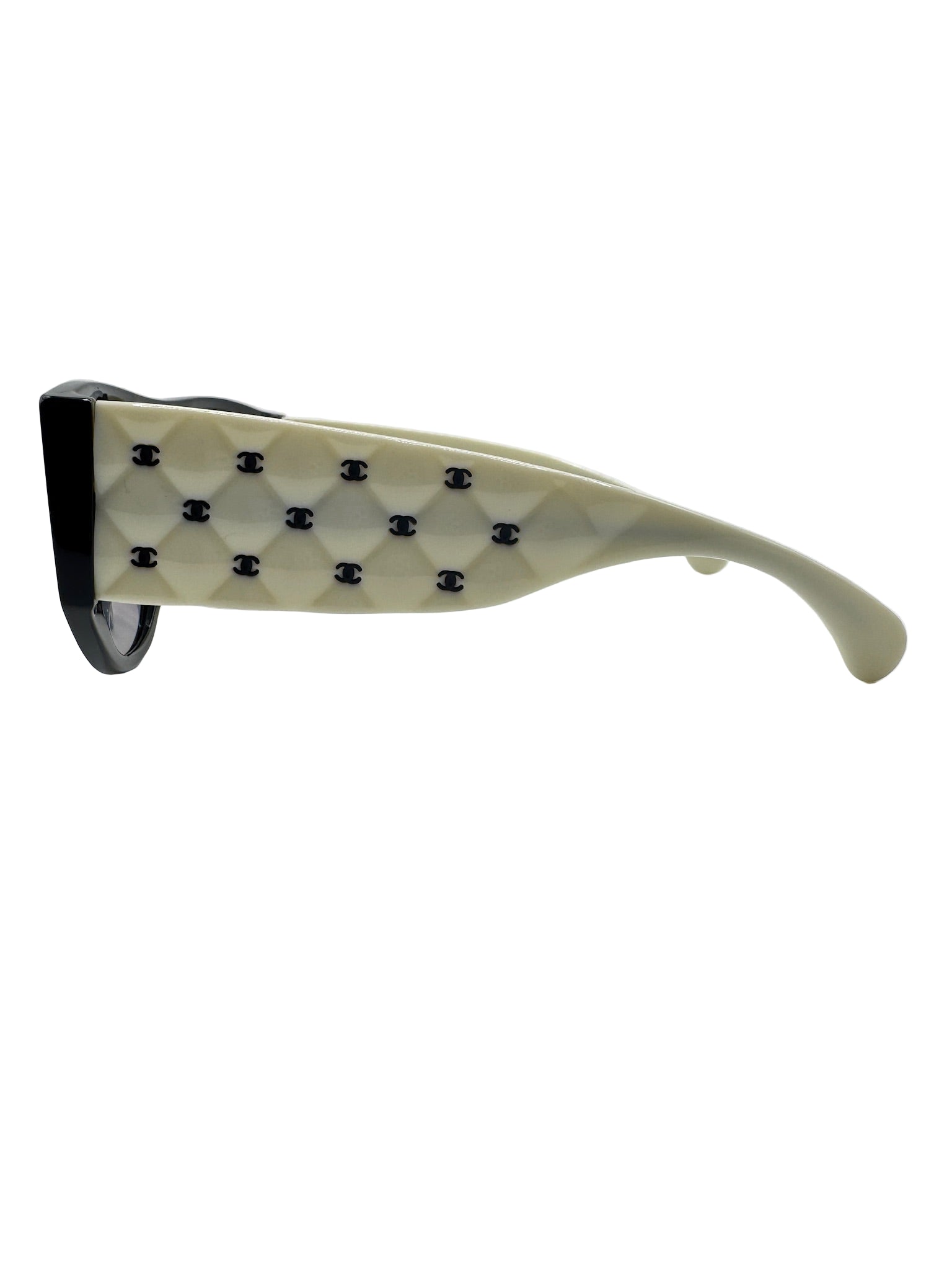 Chanel Black and White Quilted Sunglasses
