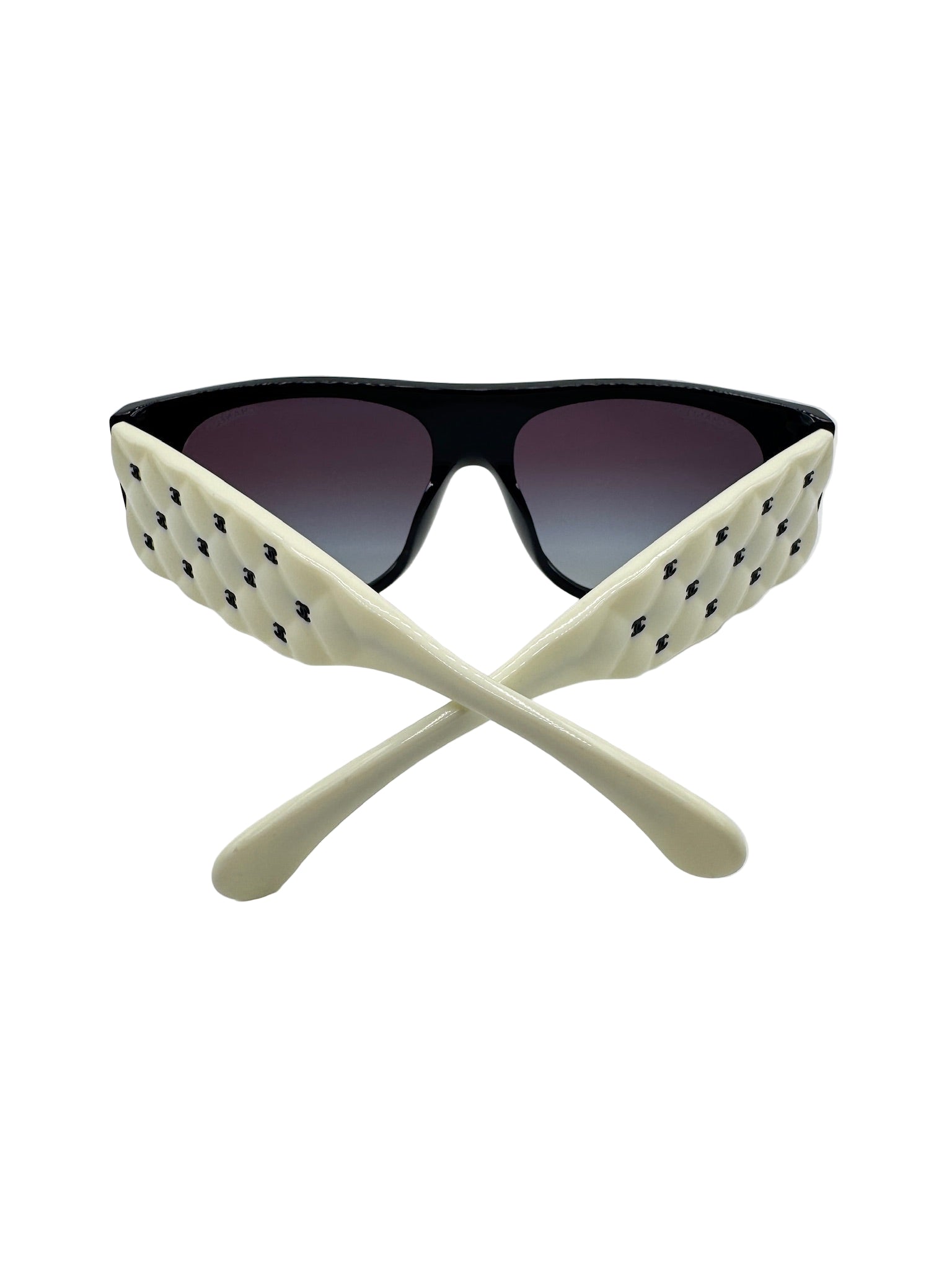 Chanel Black and White Quilted Sunglasses