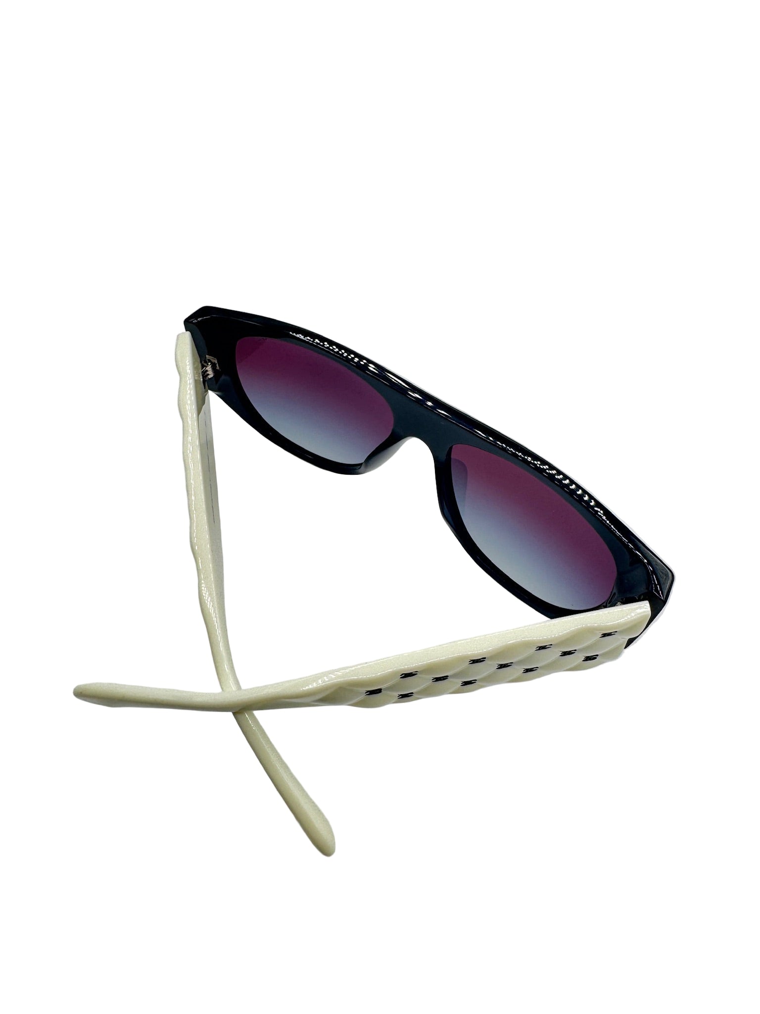 Chanel Black and White Quilted Sunglasses