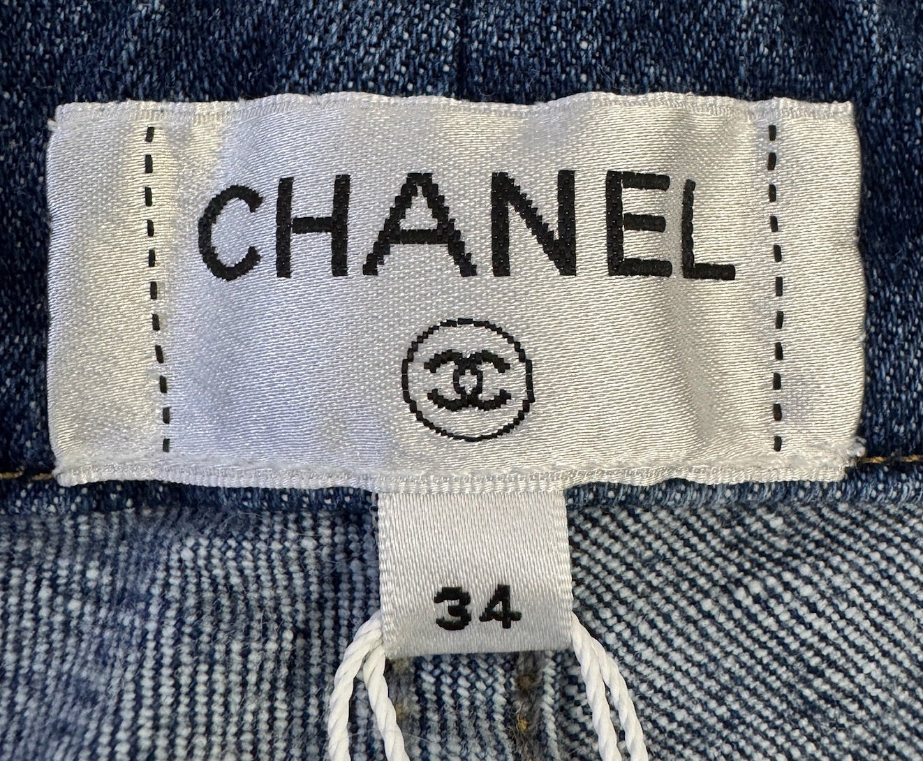 Chanel Blue Denim Skinny Jeans With CC Logos