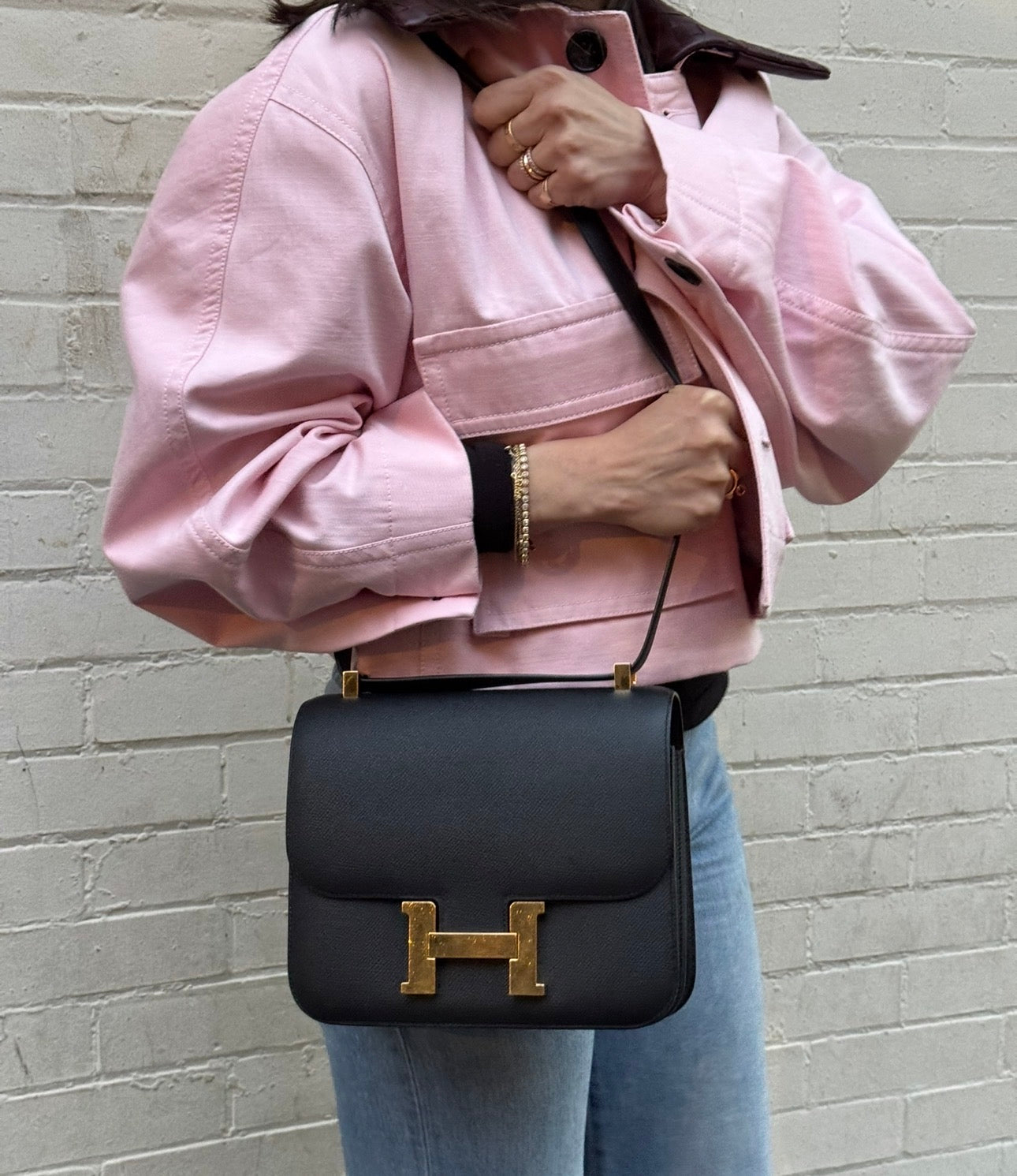 Hermès Constance 24 Black Noir Epsom Bag with Gold Hardware