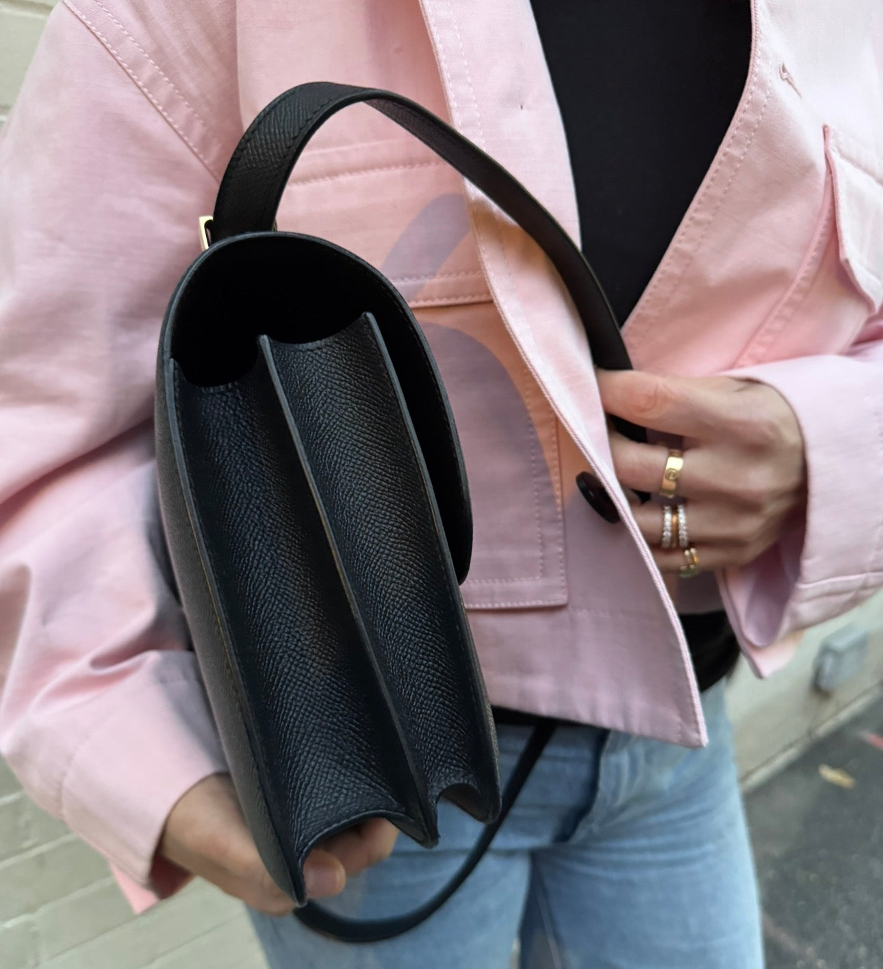 Hermès Constance 24 Black Noir Epsom Bag with Gold Hardware