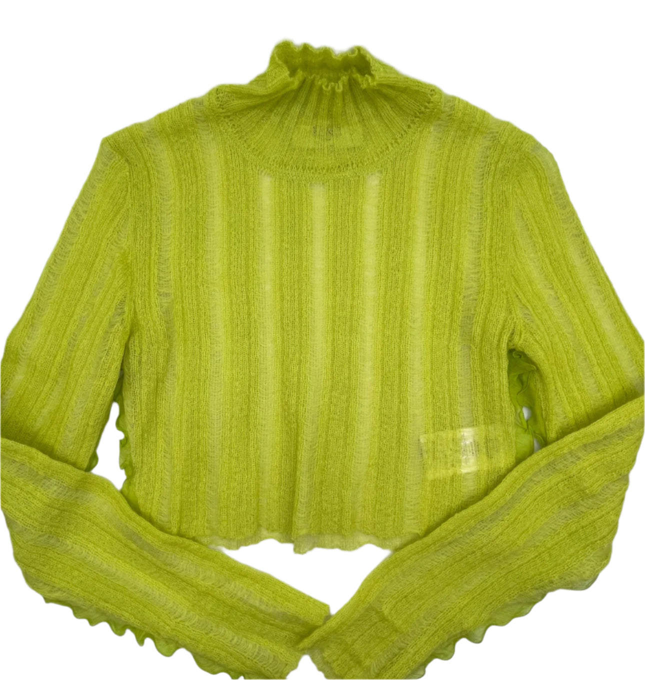 Fendi Lime Green Long Sleeve Top