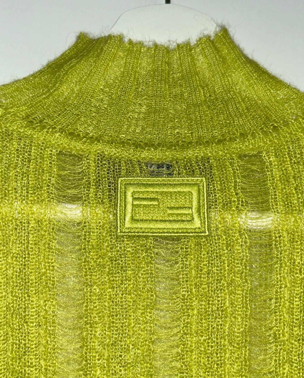 Fendi Lime Green Long Sleeve Top